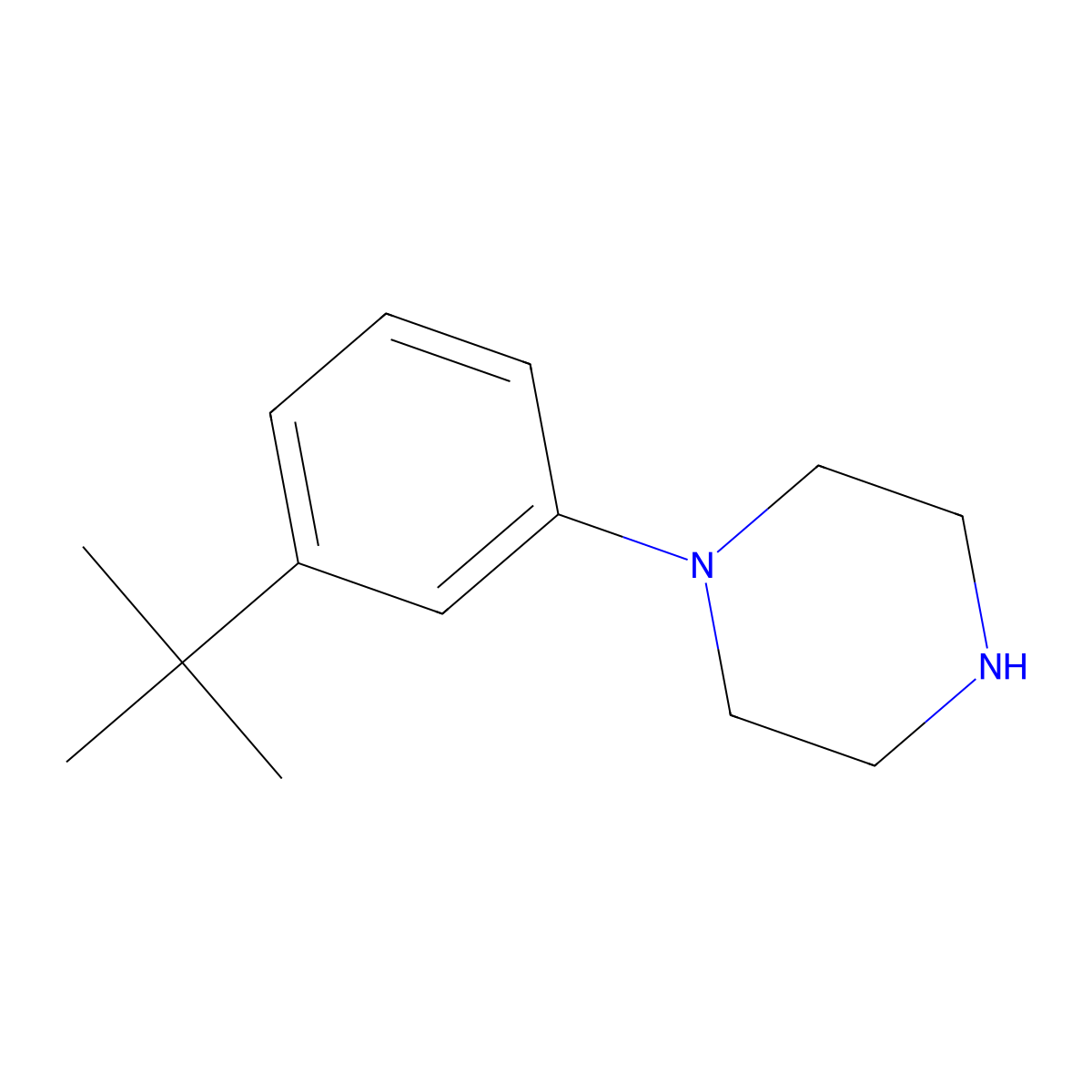 1-(3-Tert-butylphenyl)piperazine molecular structure, CAS 57245-84-8