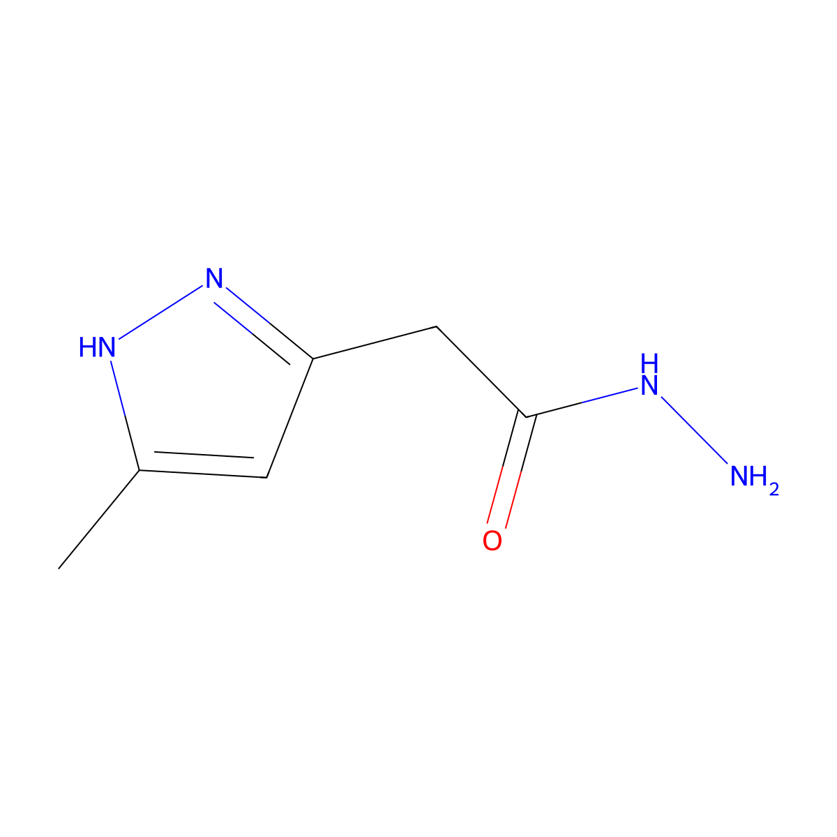 2-(3-methyl-1H-pyrazol-5-yl)acetohydrazide molecular structure, CAS 57245-91-7