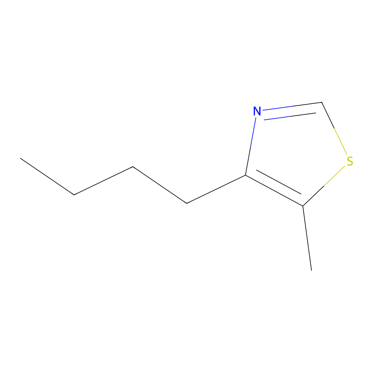 Thiazole, 4-butyl-5-methyl- molecular structure, CAS 57246-60-3