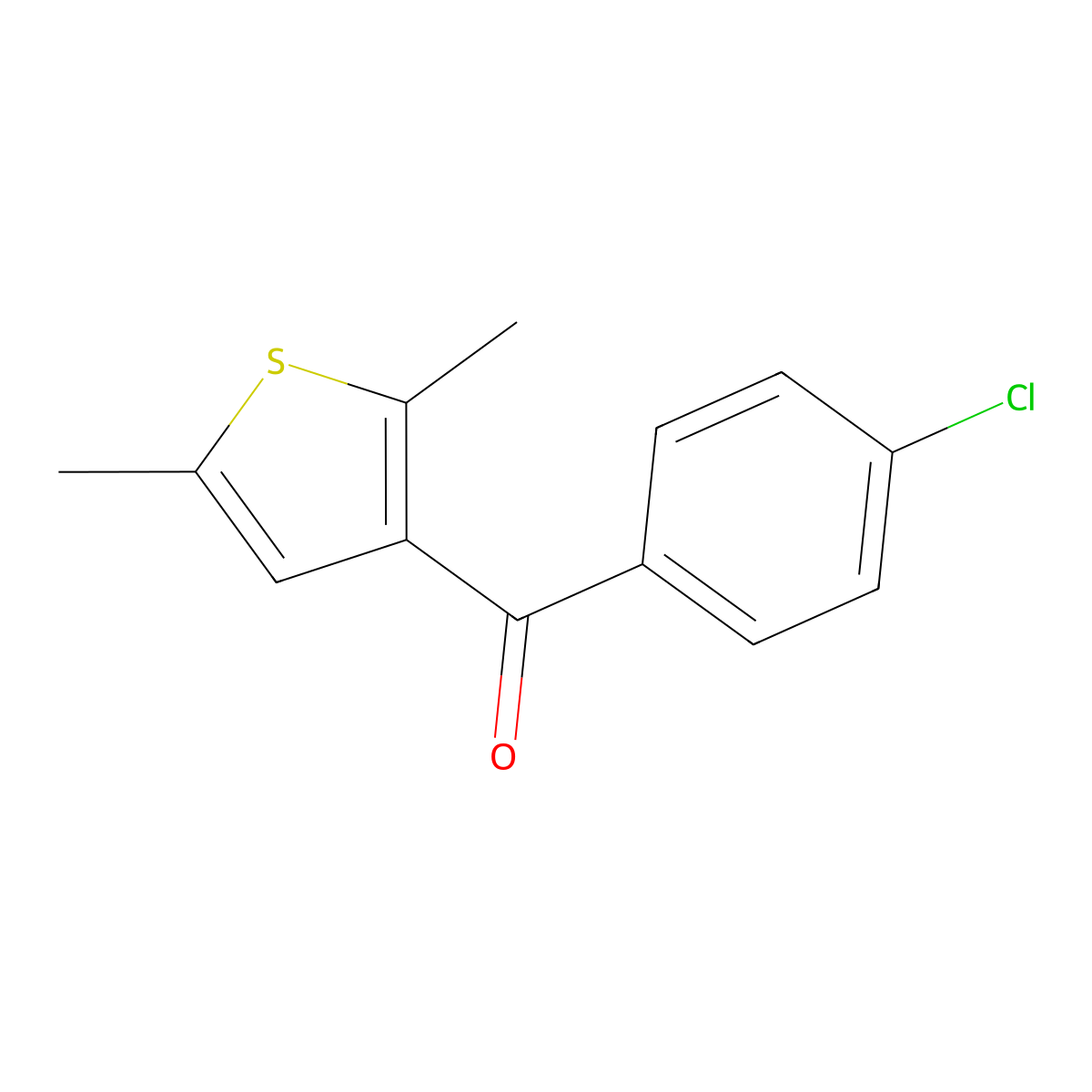 (4-Chlorophenyl)(2,5-dimethylthiophen-3-yl)methanone molecular structure, CAS 57248-23-4