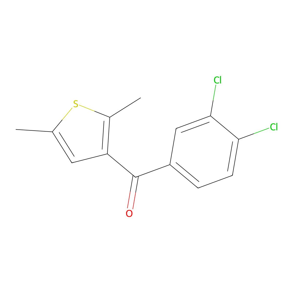 (3,4-Dichlorophenyl)(2,5-dimethylthiophen-3-yl)methanone molecular structure, CAS 57248-28-9
