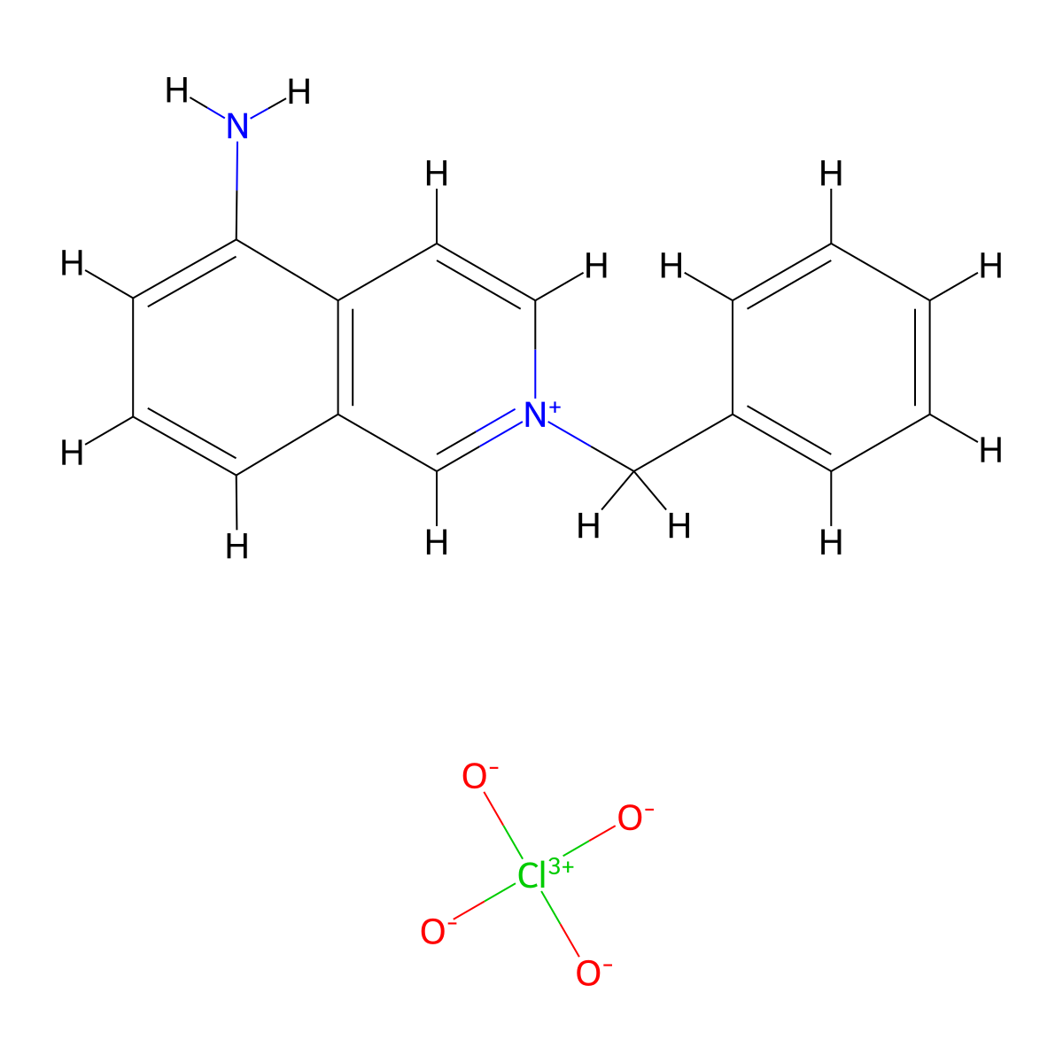 5-Amino-2-benzylisoquinolin-2-ium perchlorate molecular structure, CAS 57249-04-4