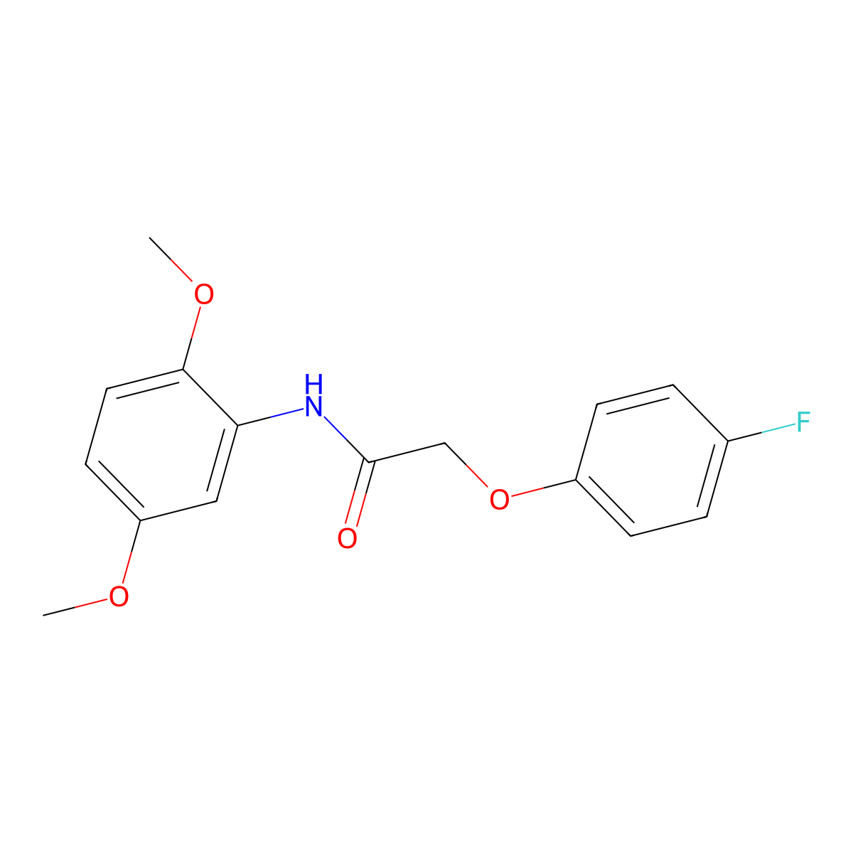 N-(2,5-dimethoxyphenyl)-2-(4-fluorophenoxy)acetamide molecular structure, CAS 5725-88-2