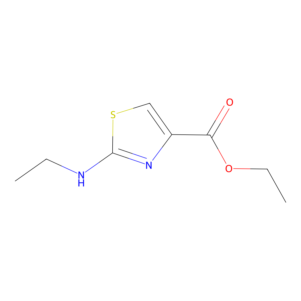 4-Thiazolecarboxylic acid, 2-(ethylamino)-, ethyl ester molecular structure, CAS 57250-87-0