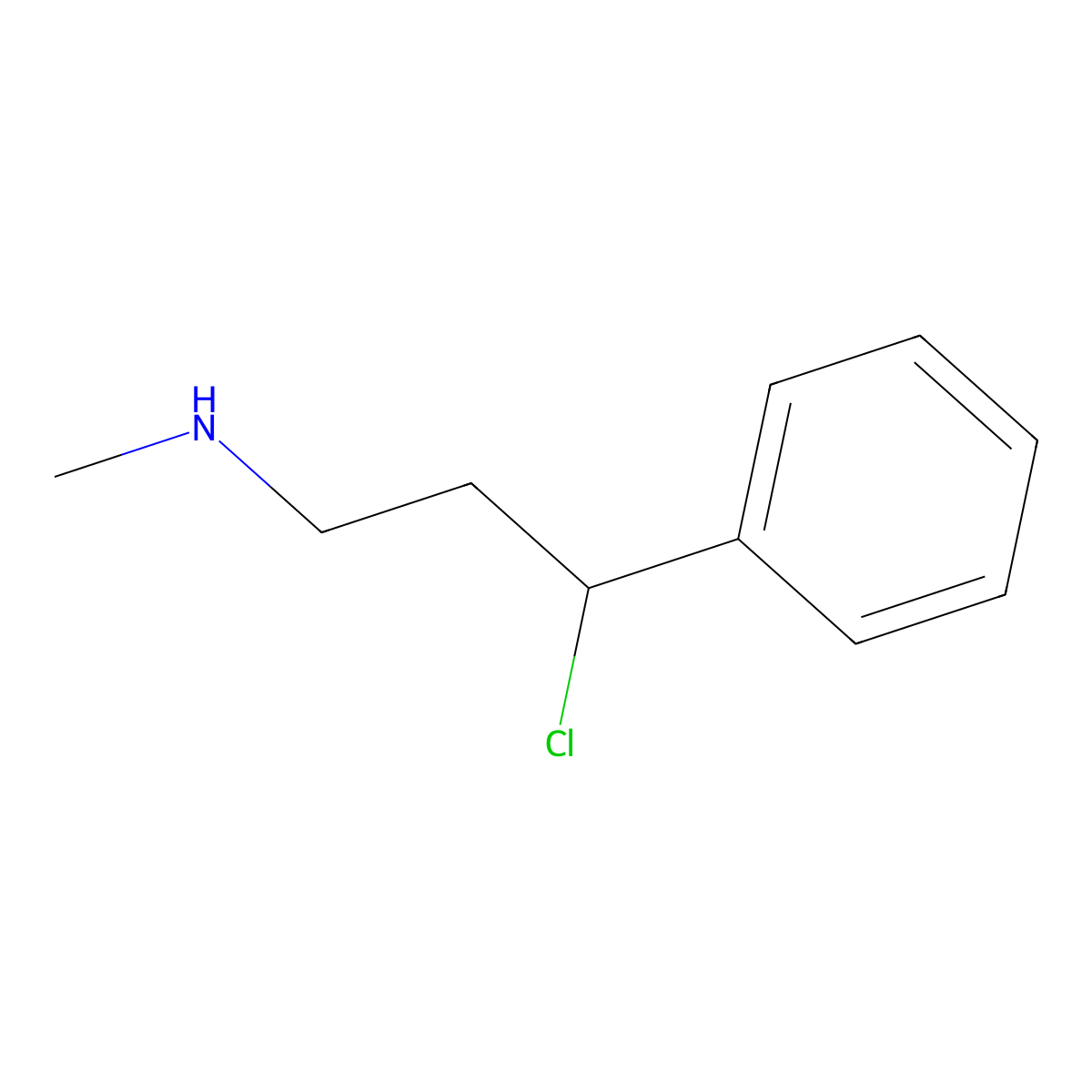 (3-Chloro-3-phenylpropyl)(methyl)amine molecular structure, CAS 57256-93-6