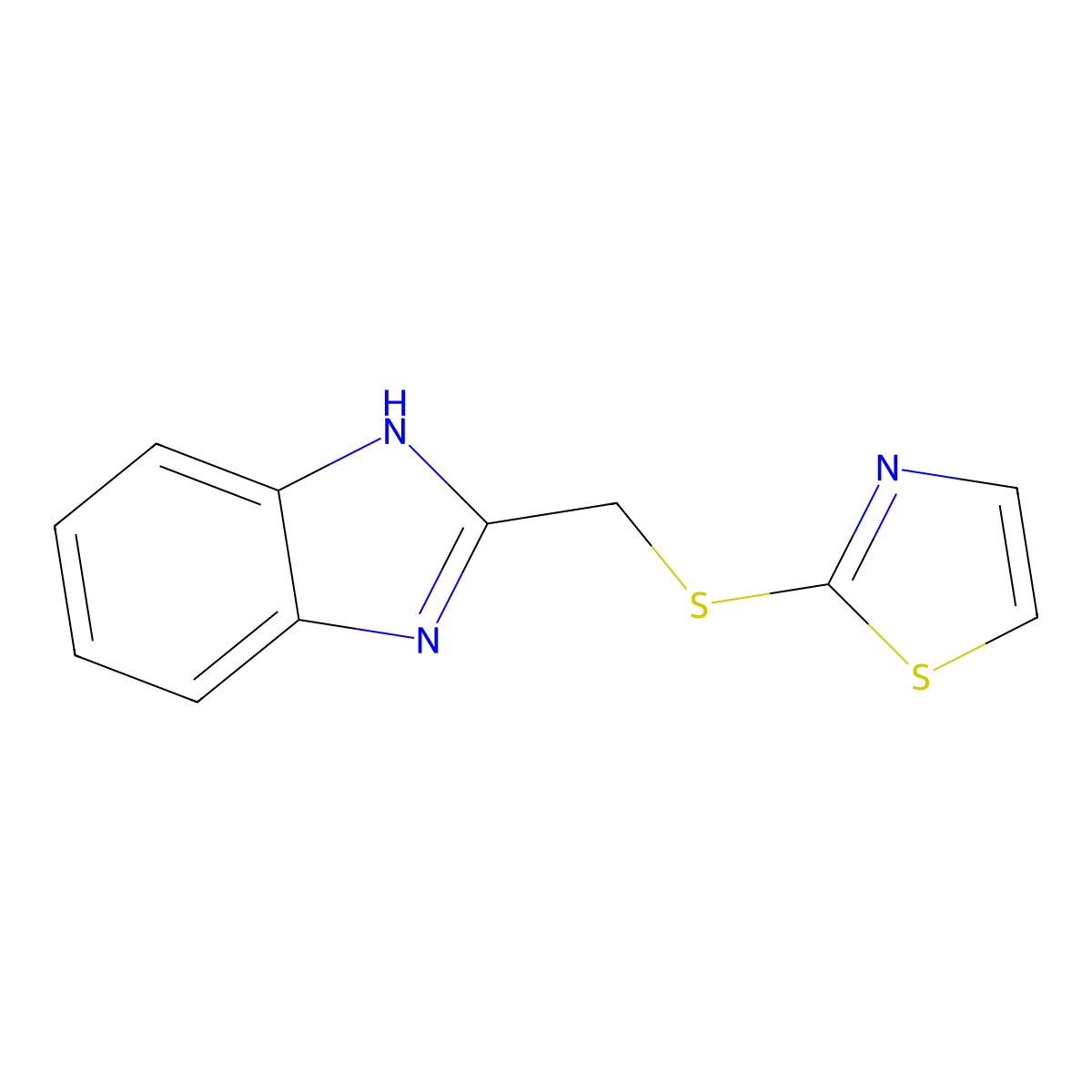 2-(1H-benzimidazol-2-ylmethylsulfanyl)-1,3-thiazole molecular structure, CAS 57258-24-9