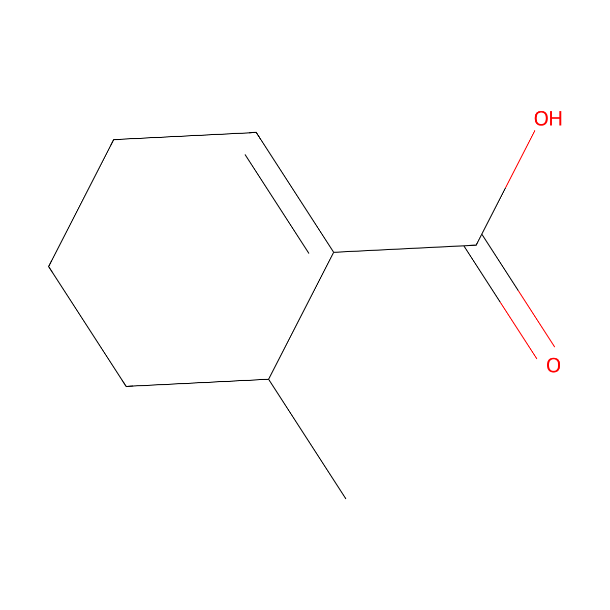 6-Methylcyclohex-1-ene-1-carboxylic acid molecular structure, CAS 5726-56-7