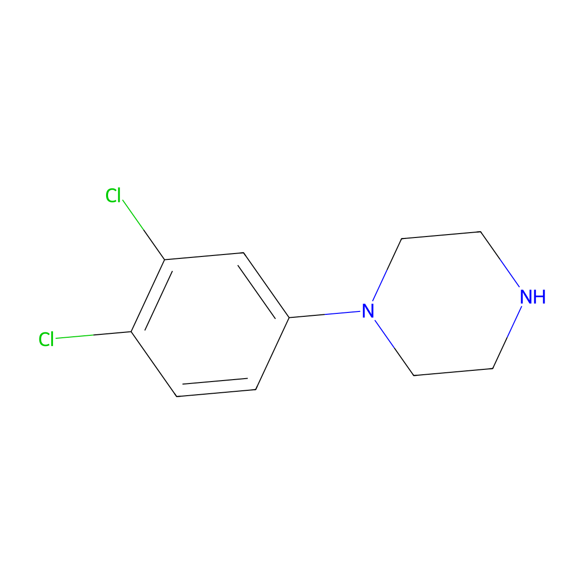 1-(3,4-Dichlorophenyl)piperazine molecular structure, CAS 57260-67-0