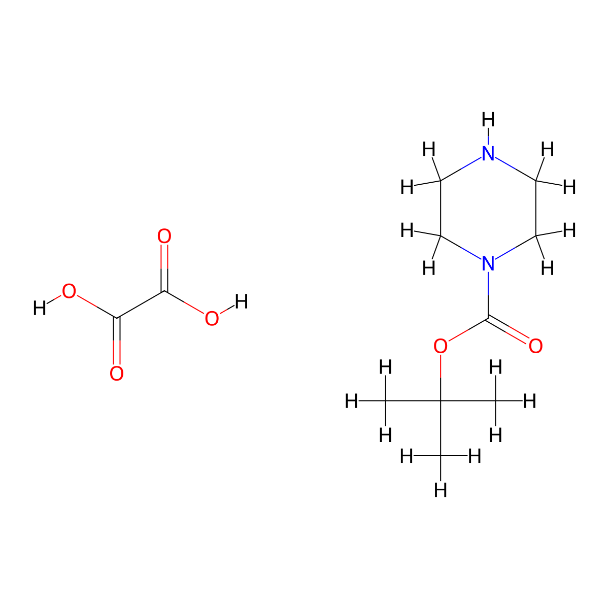 tert-Butyl piperazine-1-carboxylate oxalate molecular structure, CAS 57260-72-7