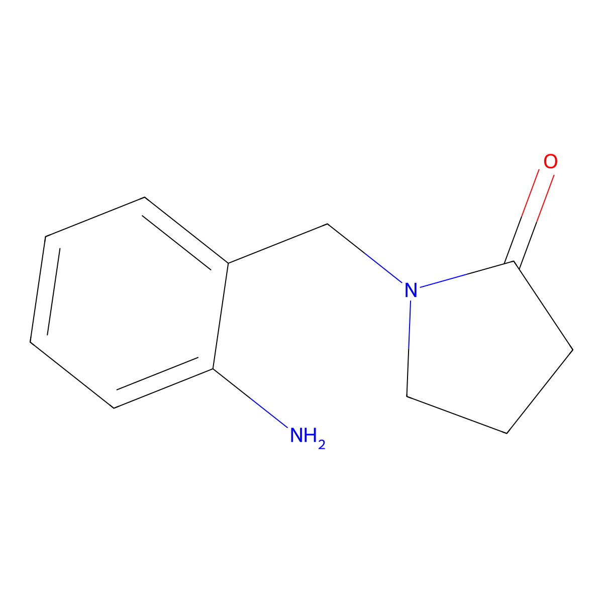1-[(2-Aminophenyl)methyl]pyrrolidin-2-one molecular structure, CAS 57262-26-7
