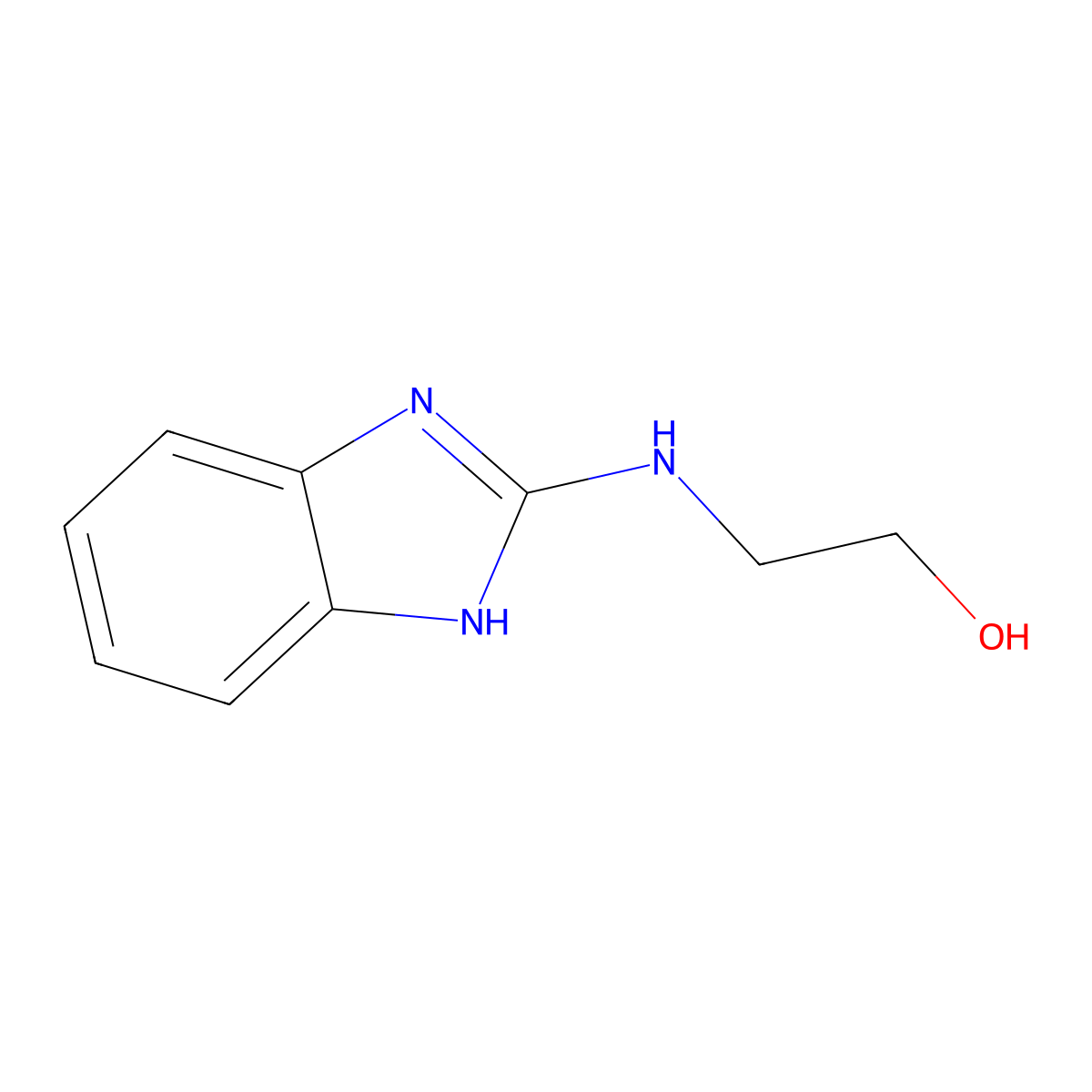2-((1H-1,3-benzodiazol-2-yl)amino)ethan-1-ol molecular structure, CAS 57262-38-1