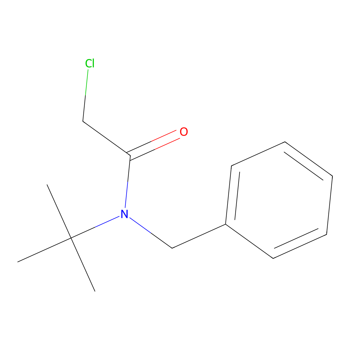 N-benzyl-N-tert-butyl-2-chloroacetamide molecular structure, CAS 57264-48-9