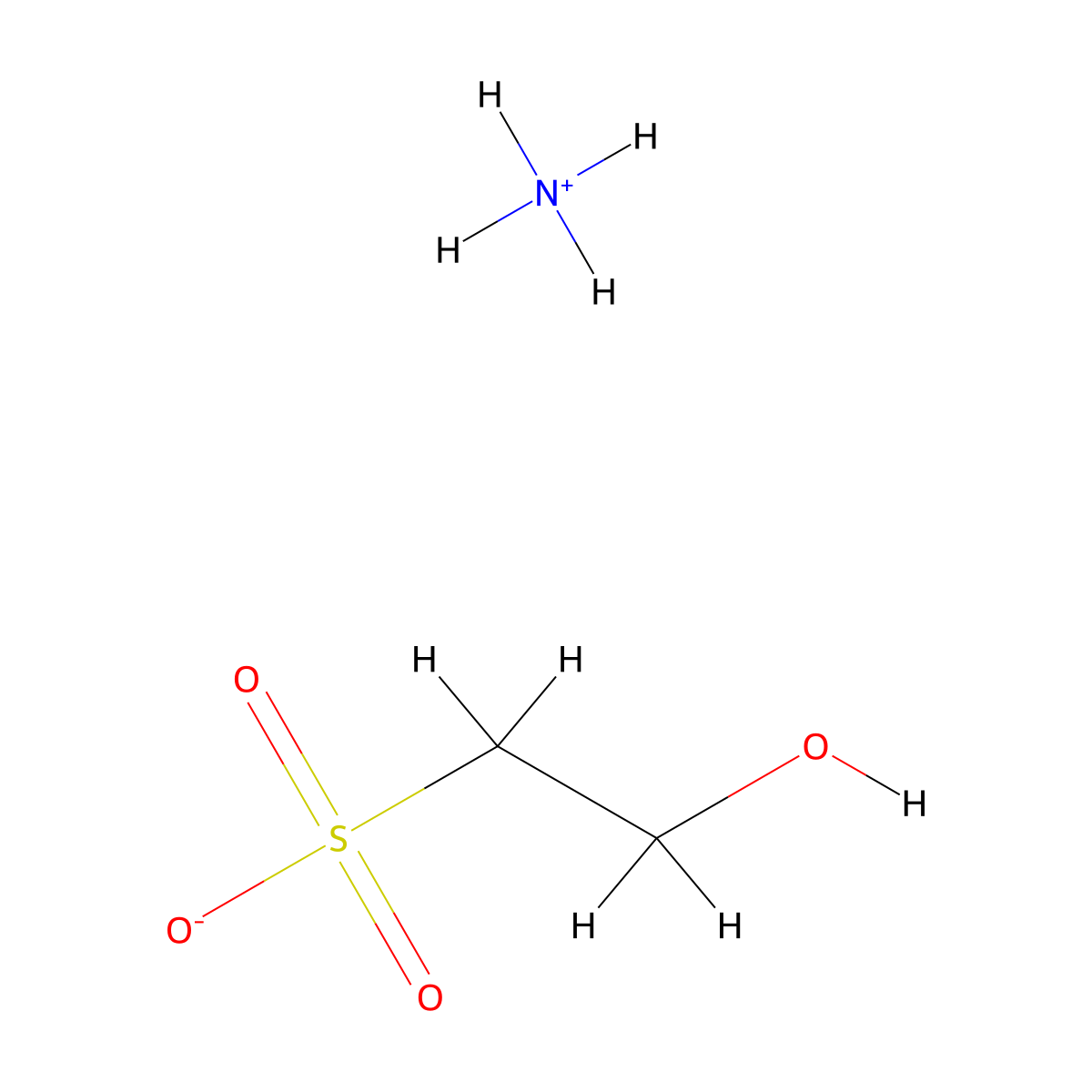 Ethanesulfonic acid, 2-hydroxy-, ammonium salt (1:1) molecular structure, CAS 57267-78-4