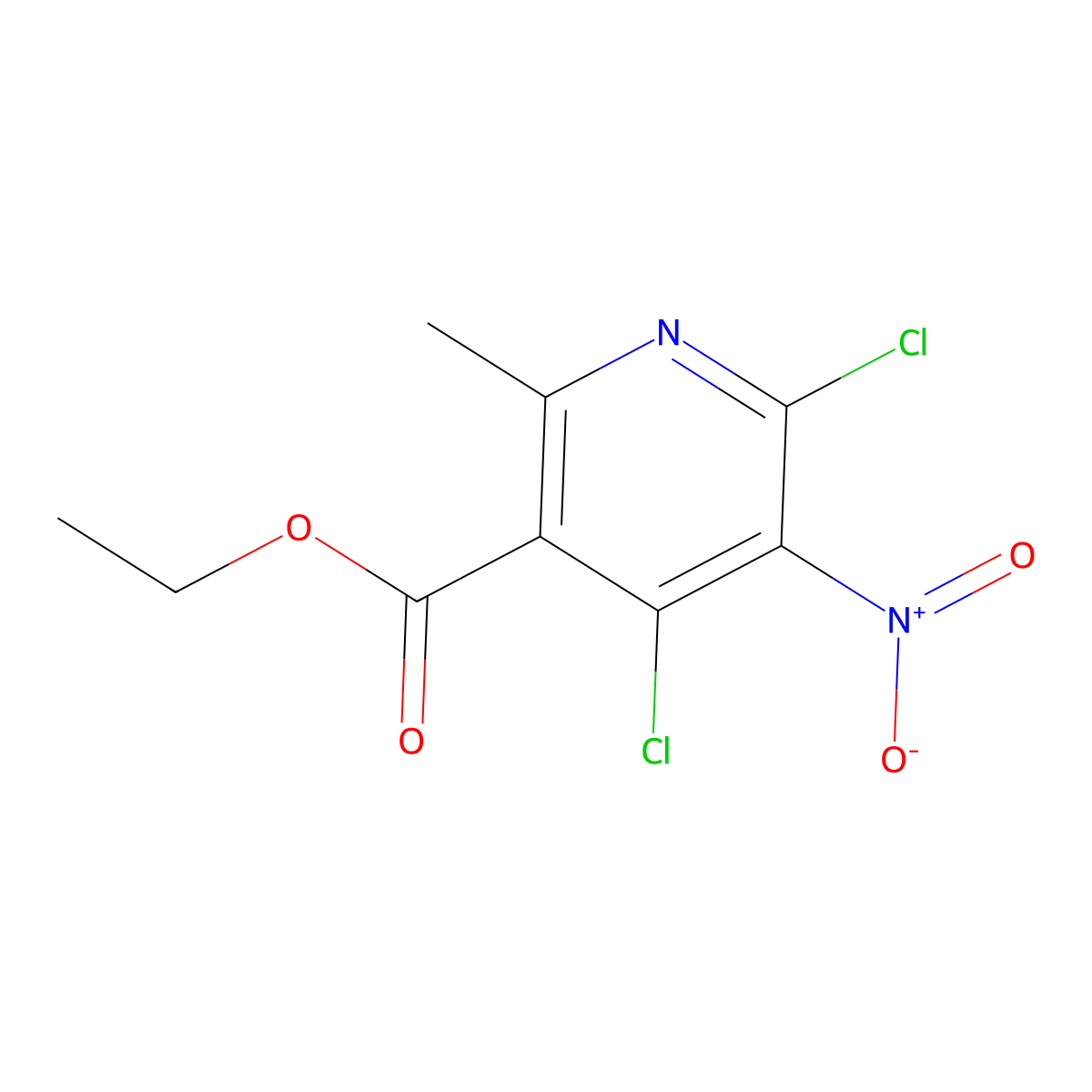 Ethyl 4,6-dichloro-2-methyl-5-nitropyridine-3-carboxylate molecular structure, CAS 57268-81-2