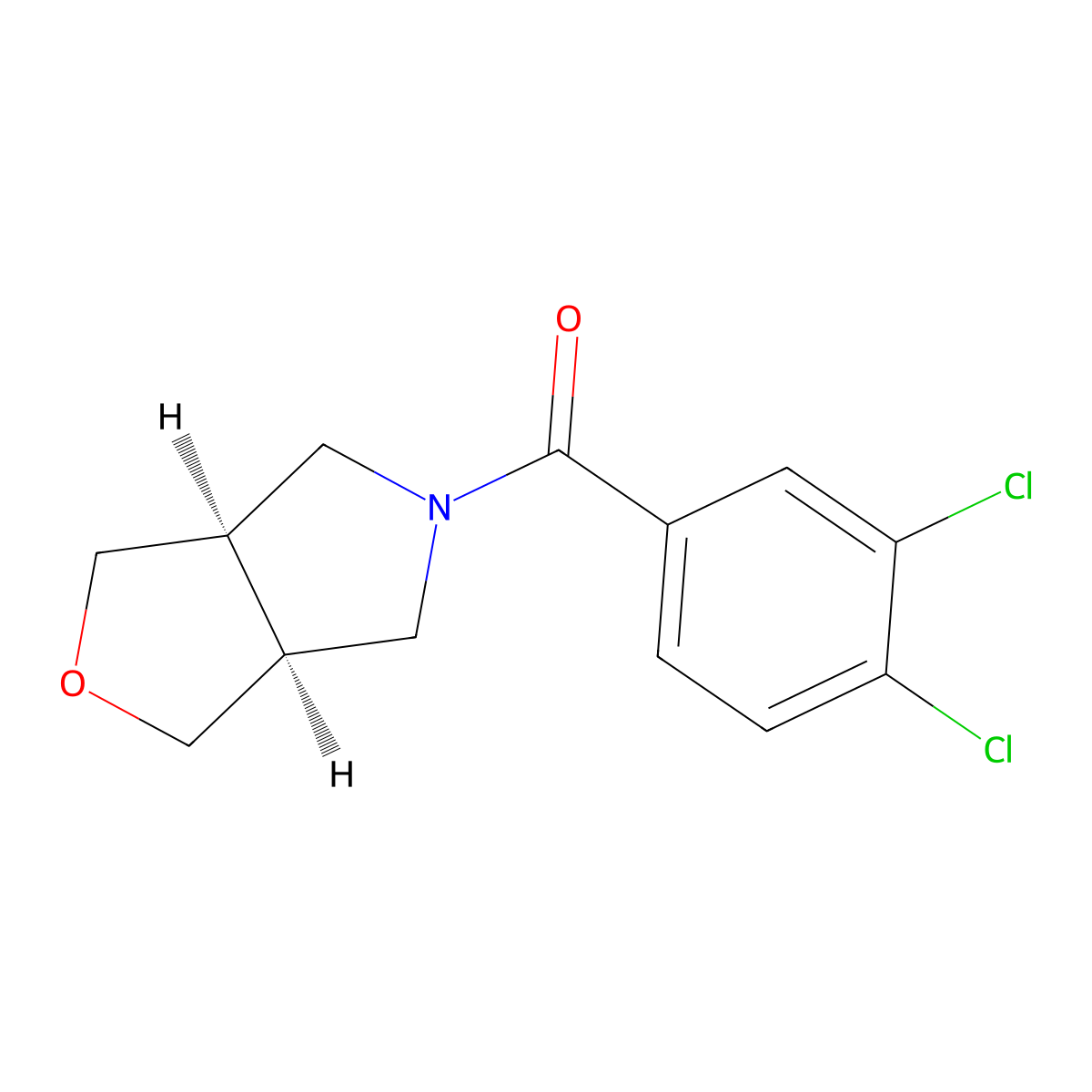 (3,4-Dichlorophenyl)[(3aR,6aS)-tetrahydro-1H-furo[3,4-c]pyrrol-5(3H)-yl]methanone molecular structure, CAS 57269-09-7