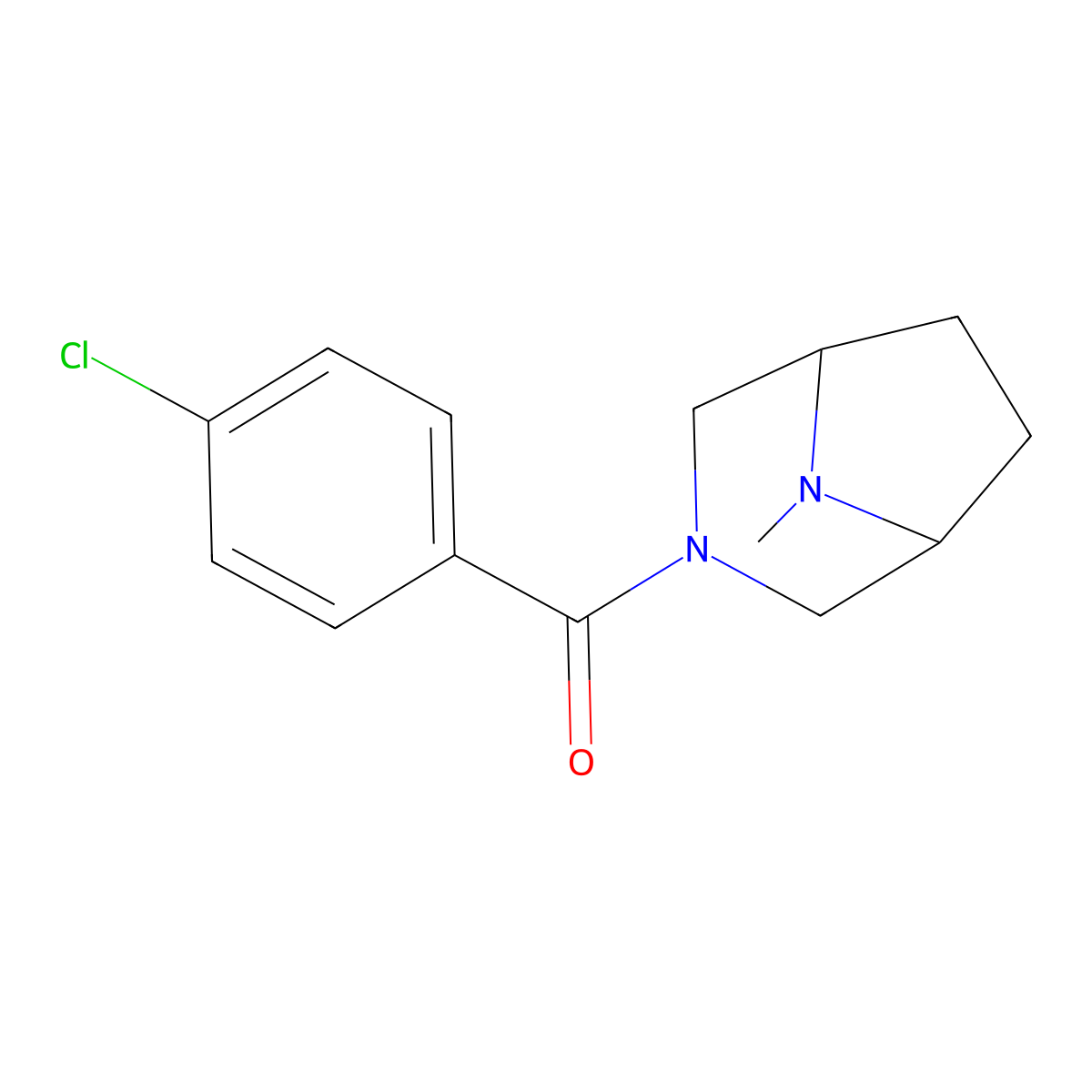 3-(p-Chlorobenzoyl)-8-methyl-3,8-diazabicyclo(3.2.1)octane molecular structure, CAS 57269-18-8