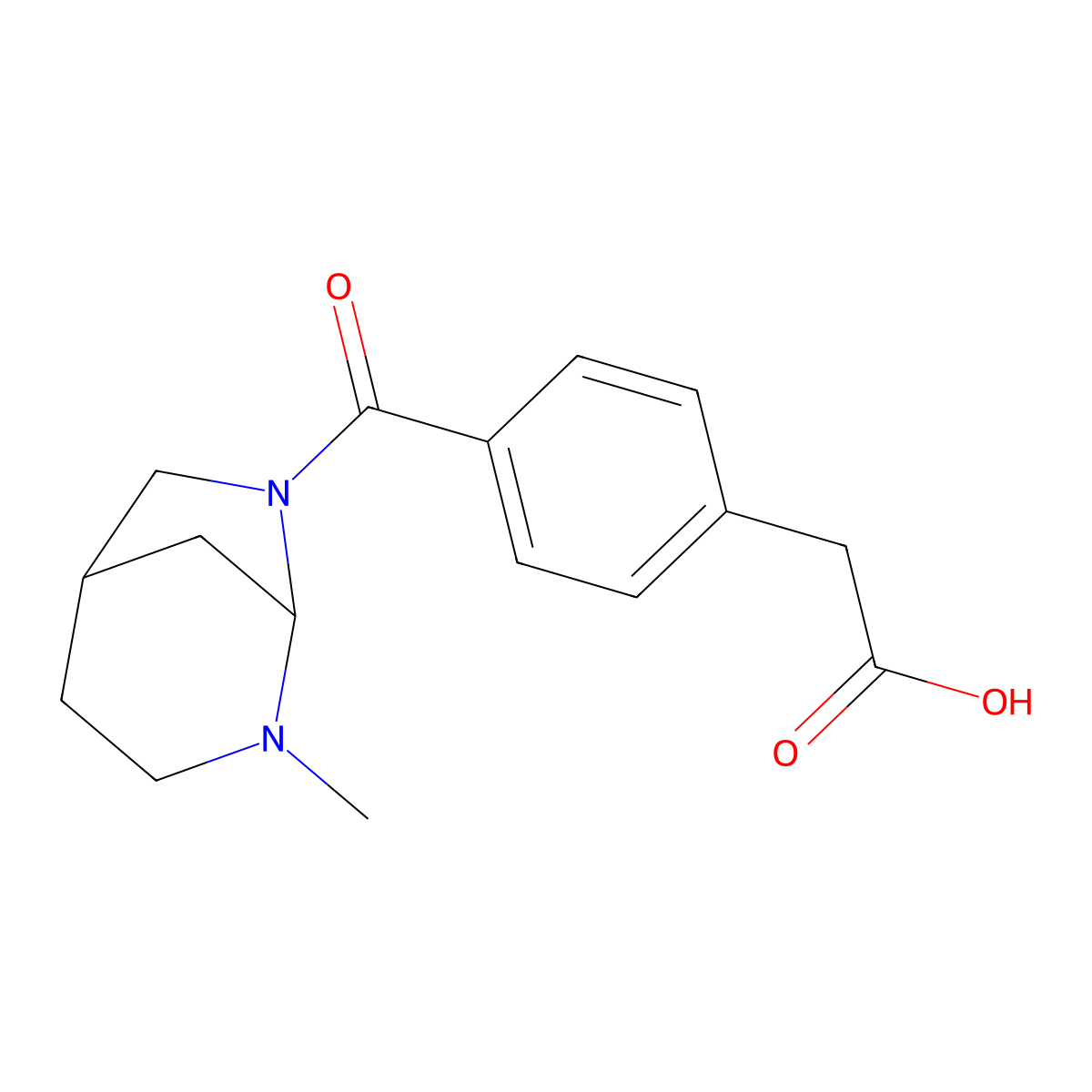 3,8-Diazabicyclo(3.2.1)octane, 8-((alpha-carboxy)-p-toluoyl)-3-methyl- molecular structure, CAS 57269-43-9