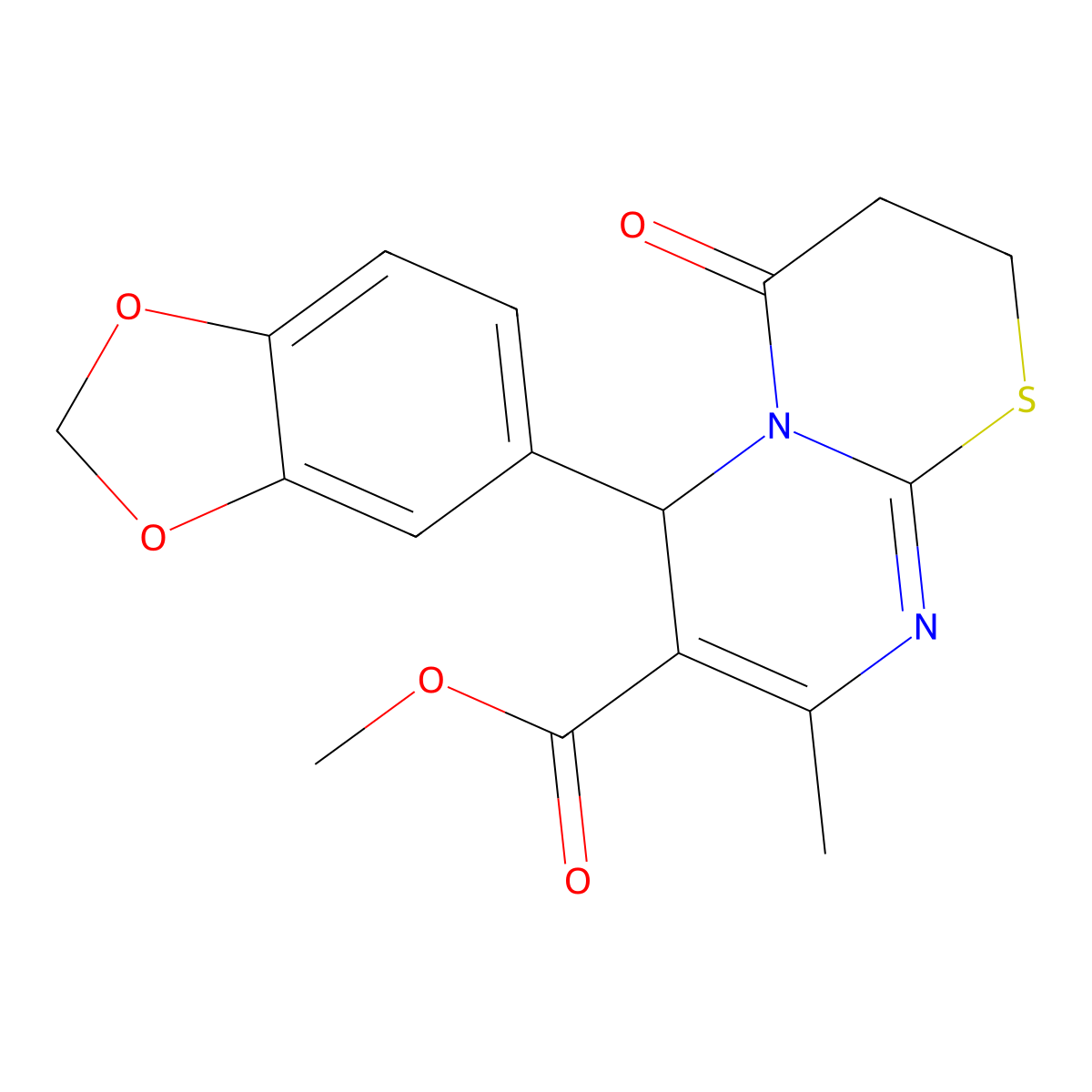 methyl 6-(1,3-benzodioxol-5-yl)-8-methyl-4-oxo-3,4-dihydro-2H,6H-pyrimido[2,1-b][1,3]thiazine-7-carboxylate molecular structure, CAS 5727-02-6