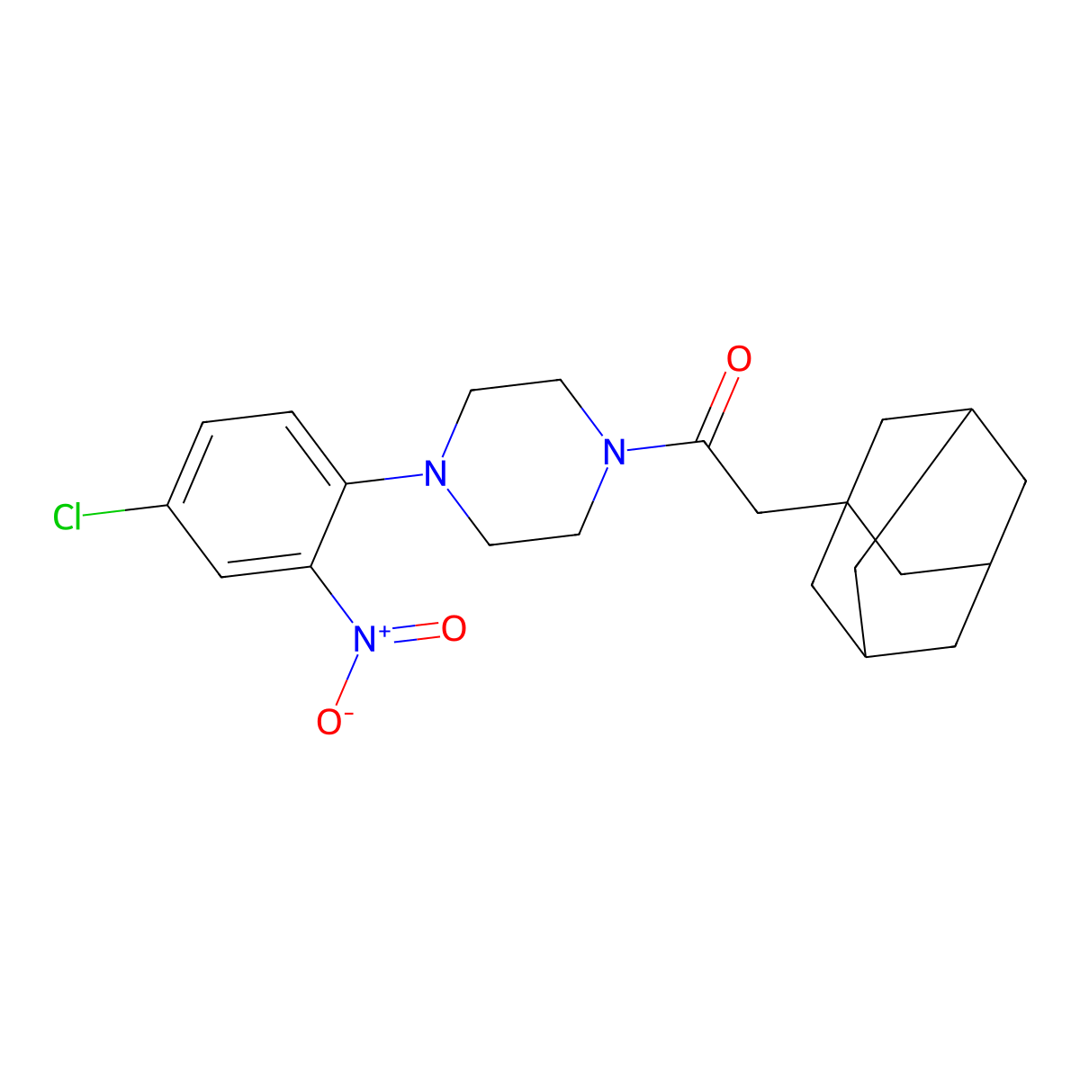 2-(1-Adamantyl)-1-[4-(4-chloro-2-nitrophenyl)piperazin-1-yl]ethanone molecular structure, CAS 5727-31-1