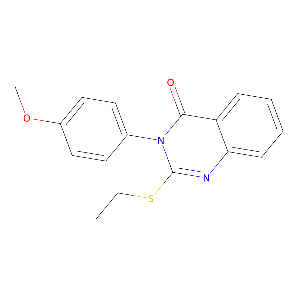 2-(ethylsulfanyl)-3-(4-methoxyphenyl)quinazolin-4(3H)-one molecular structure, CAS 5727-94-6