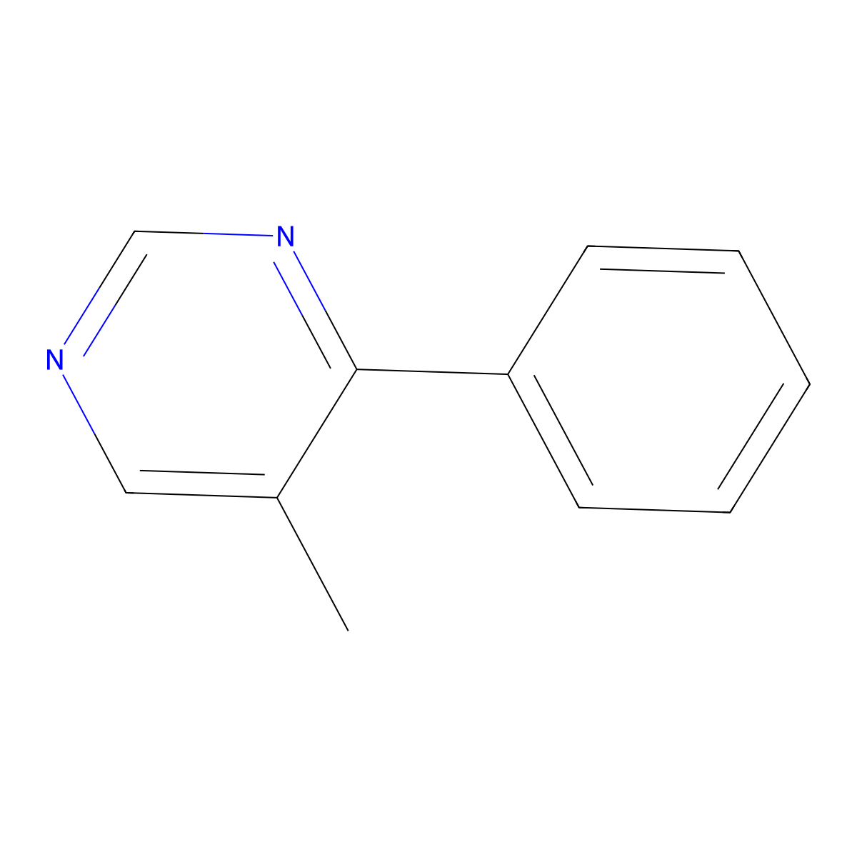 5-Methyl-4-phenylpyrimidine molecular structure, CAS 57270-07-2