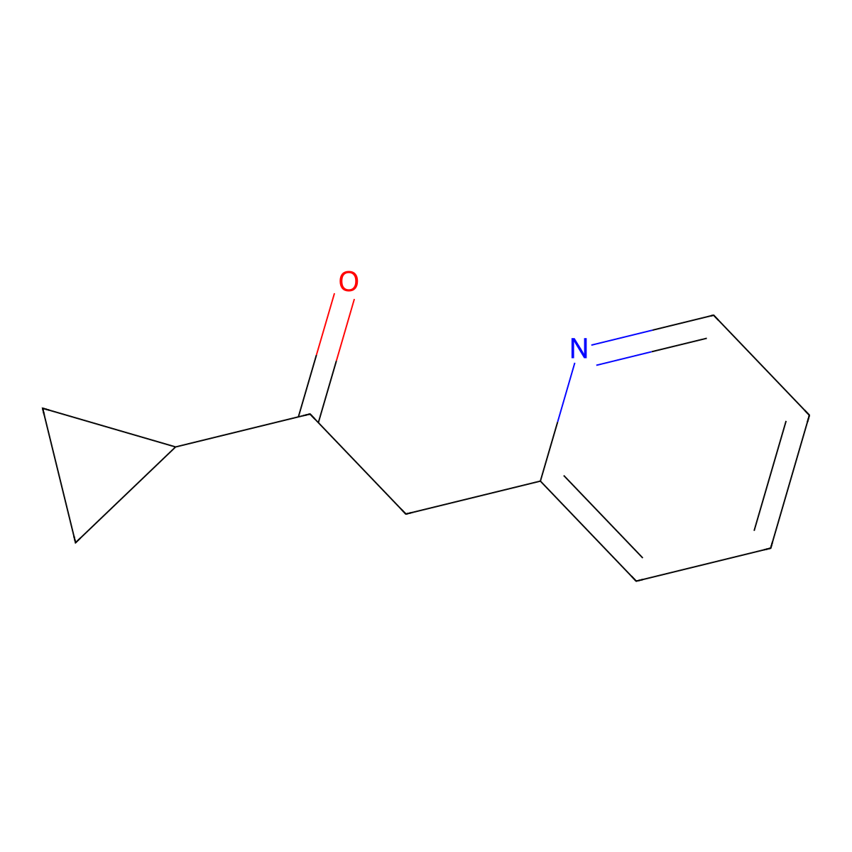 1-Cyclopropyl-2-(pyridin-2-yl)ethan-1-one molecular structure, CAS 57276-32-1