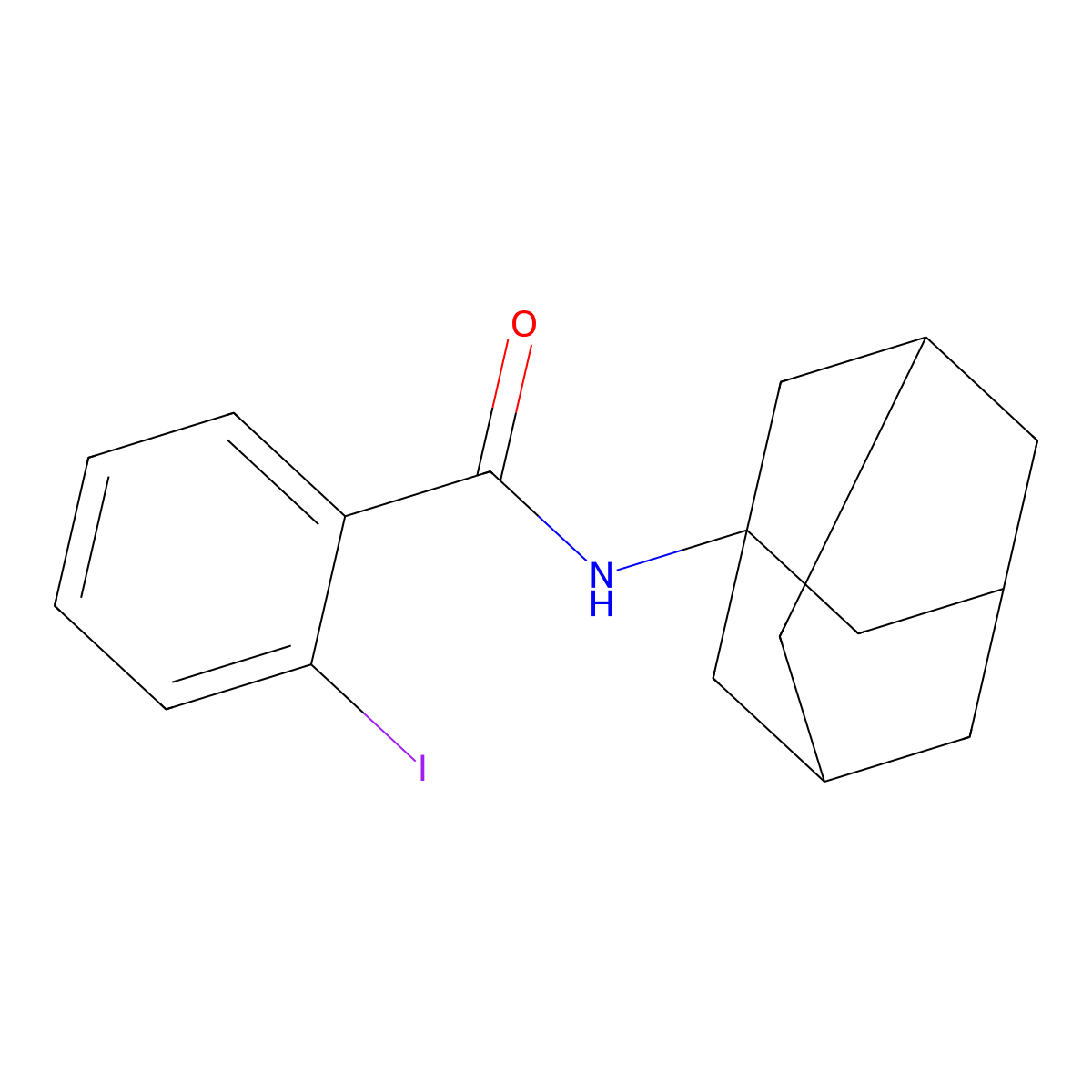 N-(1-adamantyl)-2-iodobenzamide molecular structure, CAS 57277-44-8