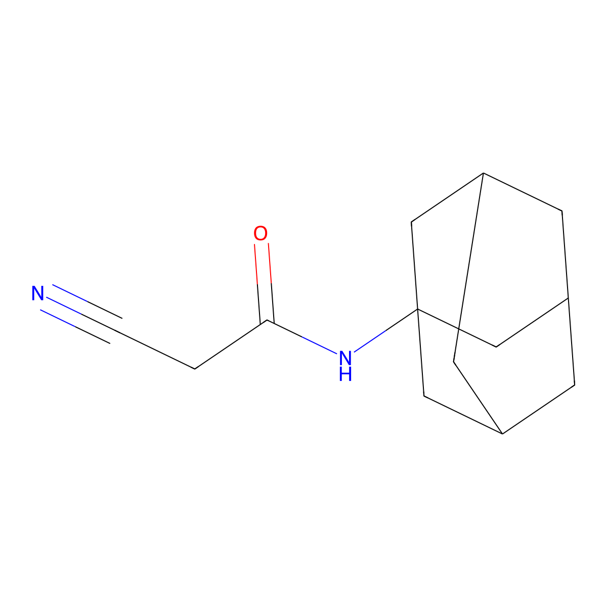 2-cyano-N-[(3s,5s,7s)-tricyclo[3.3.1.1~3,7~]dec-1-yl]acetamide molecular structure, CAS 57277-61-9