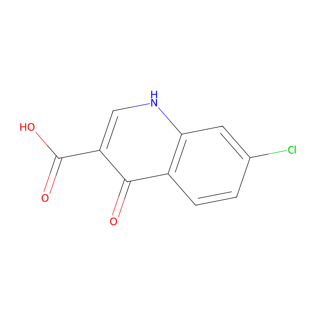 3-Quinolinecarboxylic acid, 7-chloro-4-hydroxy- molecular structure, CAS 57278-46-3