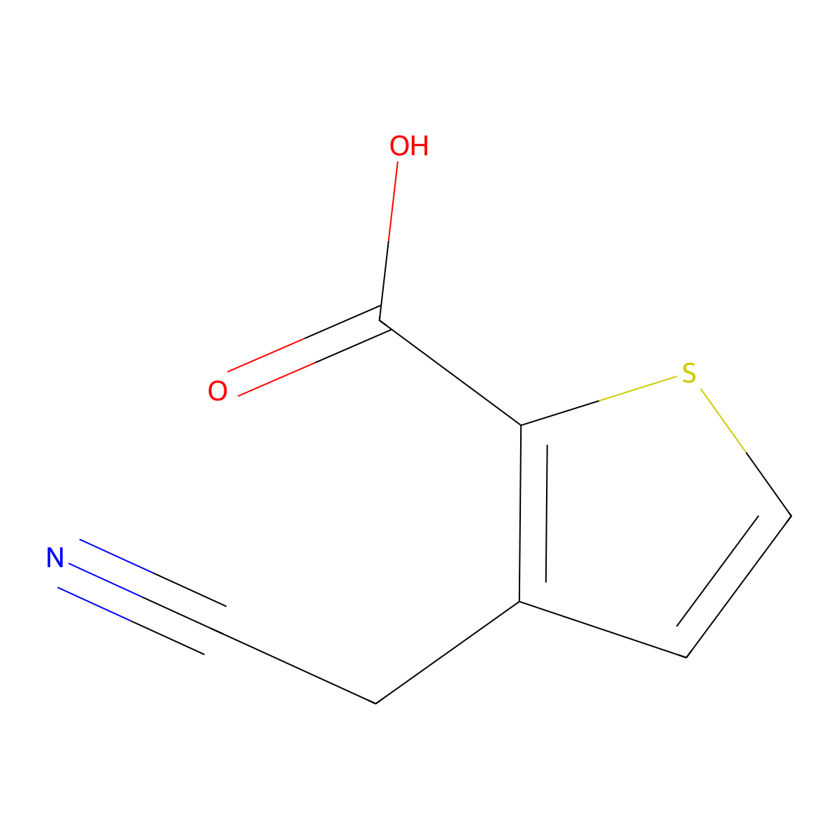 3-(Cyanomethyl)thiophene-2-carboxylic acid molecular structure, CAS 57279-46-6