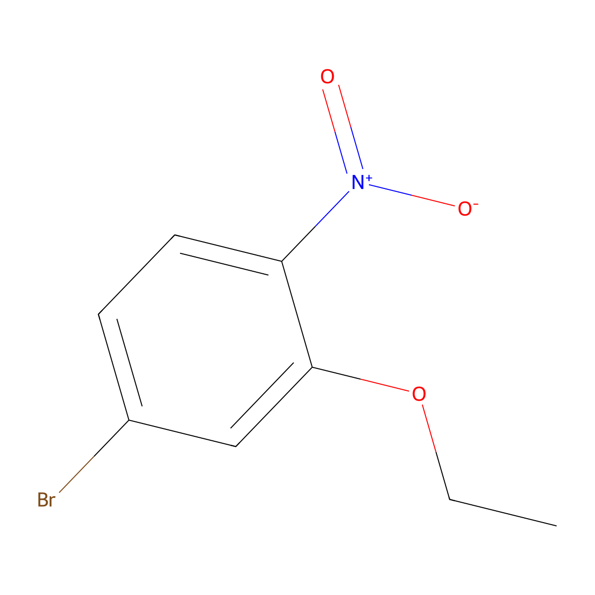 4-Bromo-2-ethoxy-1-nitrobenzene molecular structure, CAS 57279-70-6