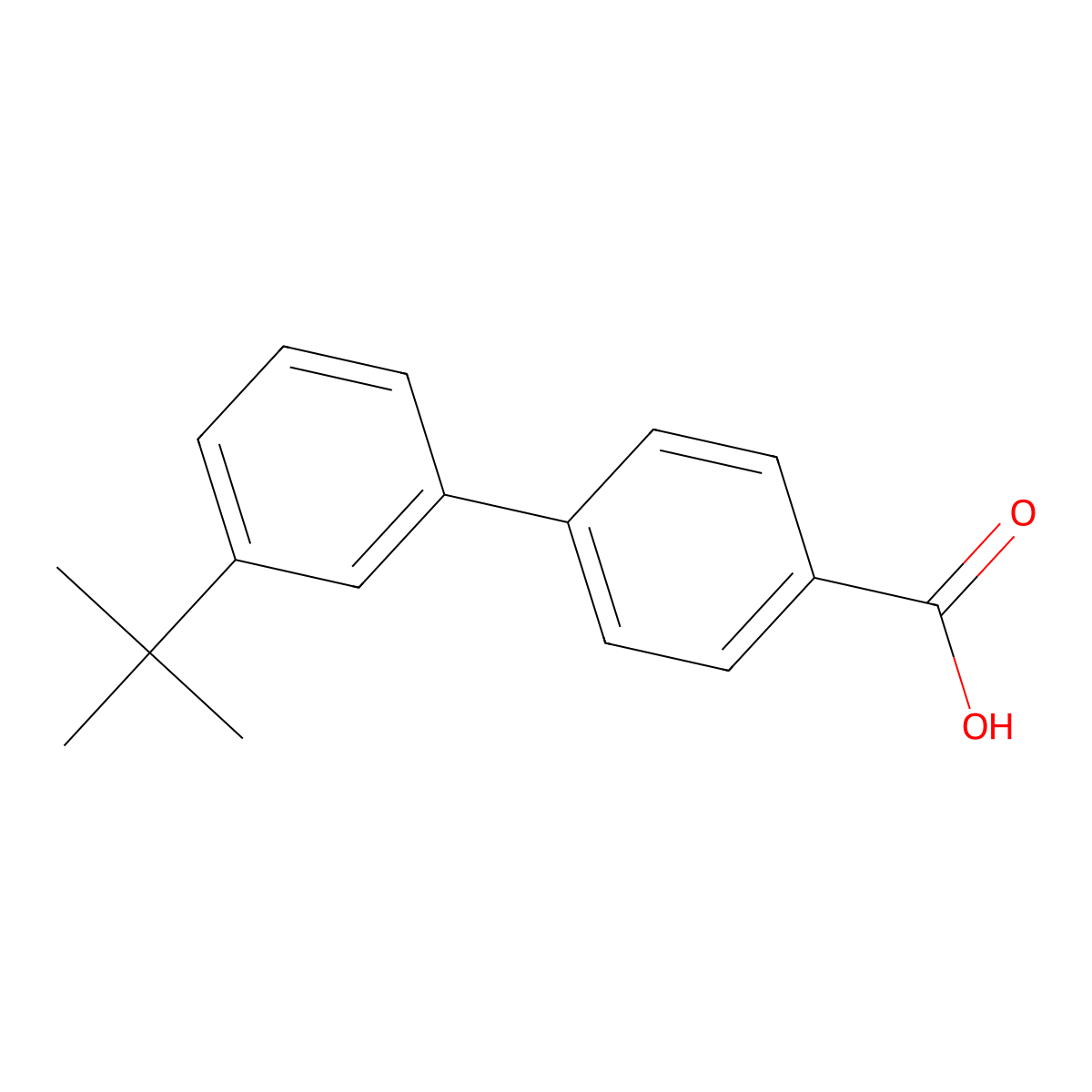 3'-tert-Butyl[1,1'-biphenyl]-4-carboxylic acid molecular structure, CAS 5728-34-7