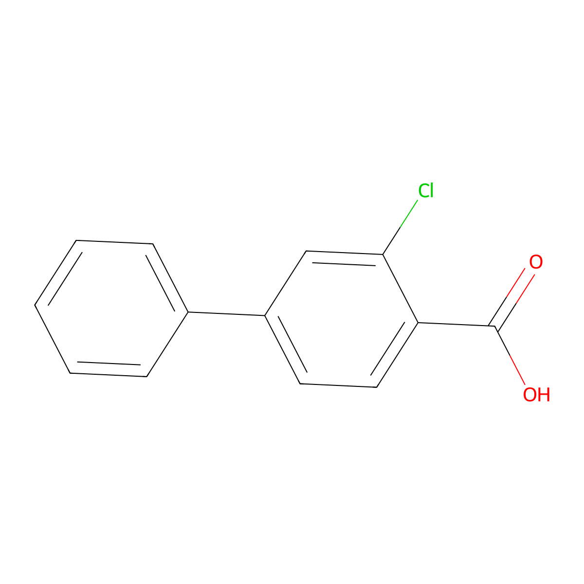 3-Chloro(1,1'-biphenyl)-4-carboxylic acid molecular structure, CAS 5728-40-5