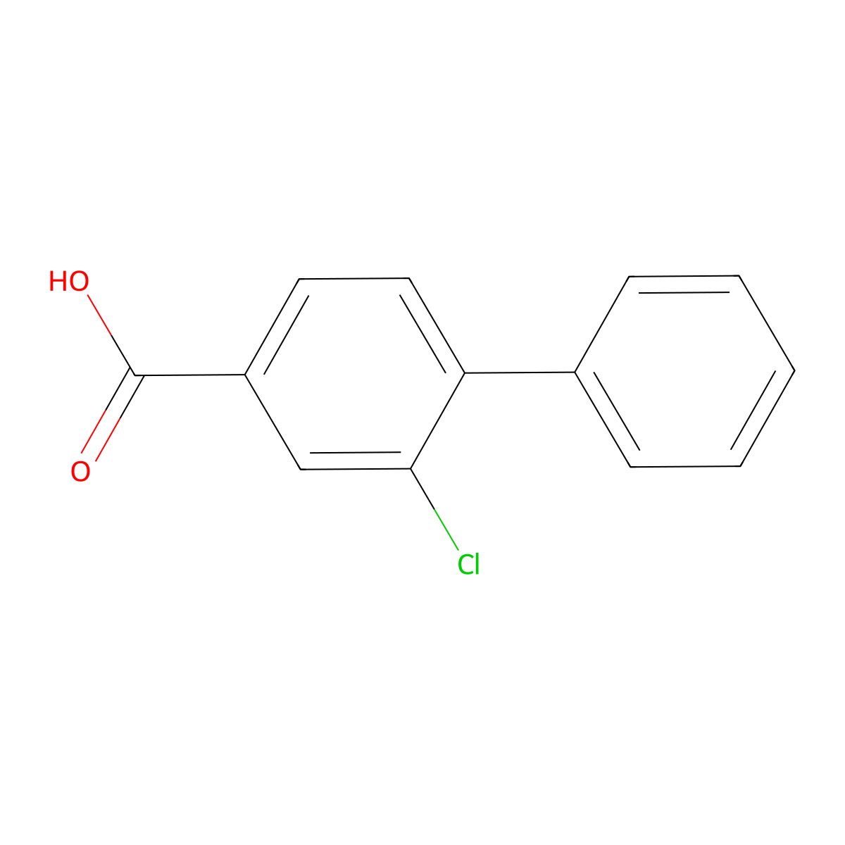 2-Chlorobiphenyl-4-carboxylic acid molecular structure, CAS 5728-41-6