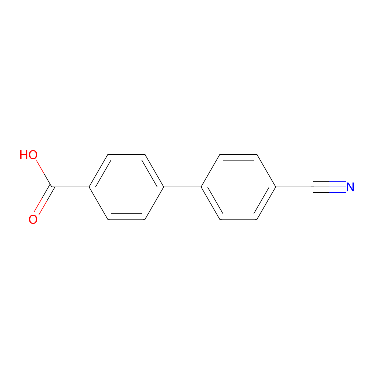 4'-Cyano[1,1'-biphenyl]-4-carboxylic acid molecular structure, CAS 5728-46-1