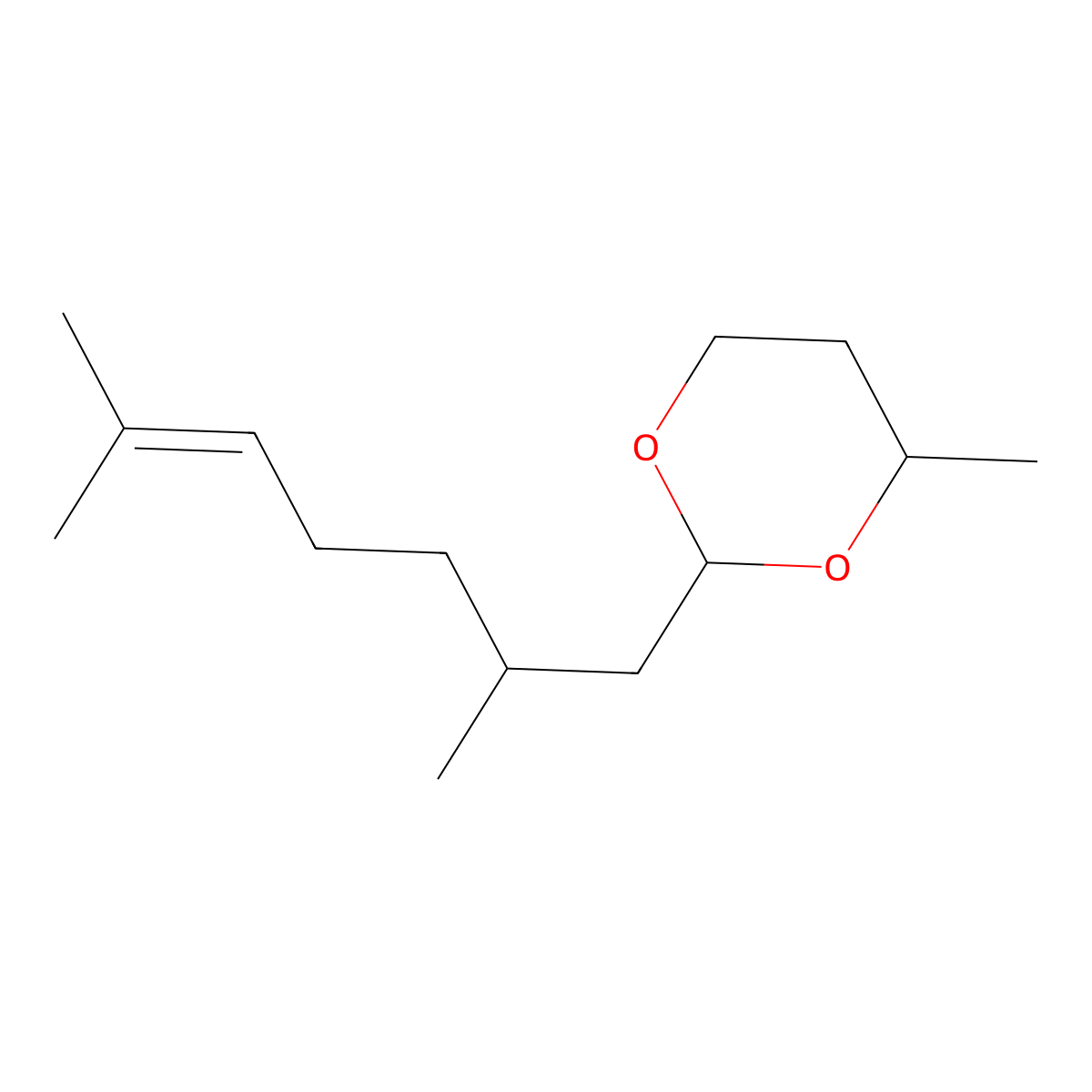 2-(2,6-Dimethyl-5-heptenyl)-4-methyl-1,3-dioxane molecular structure, CAS 57282-44-7