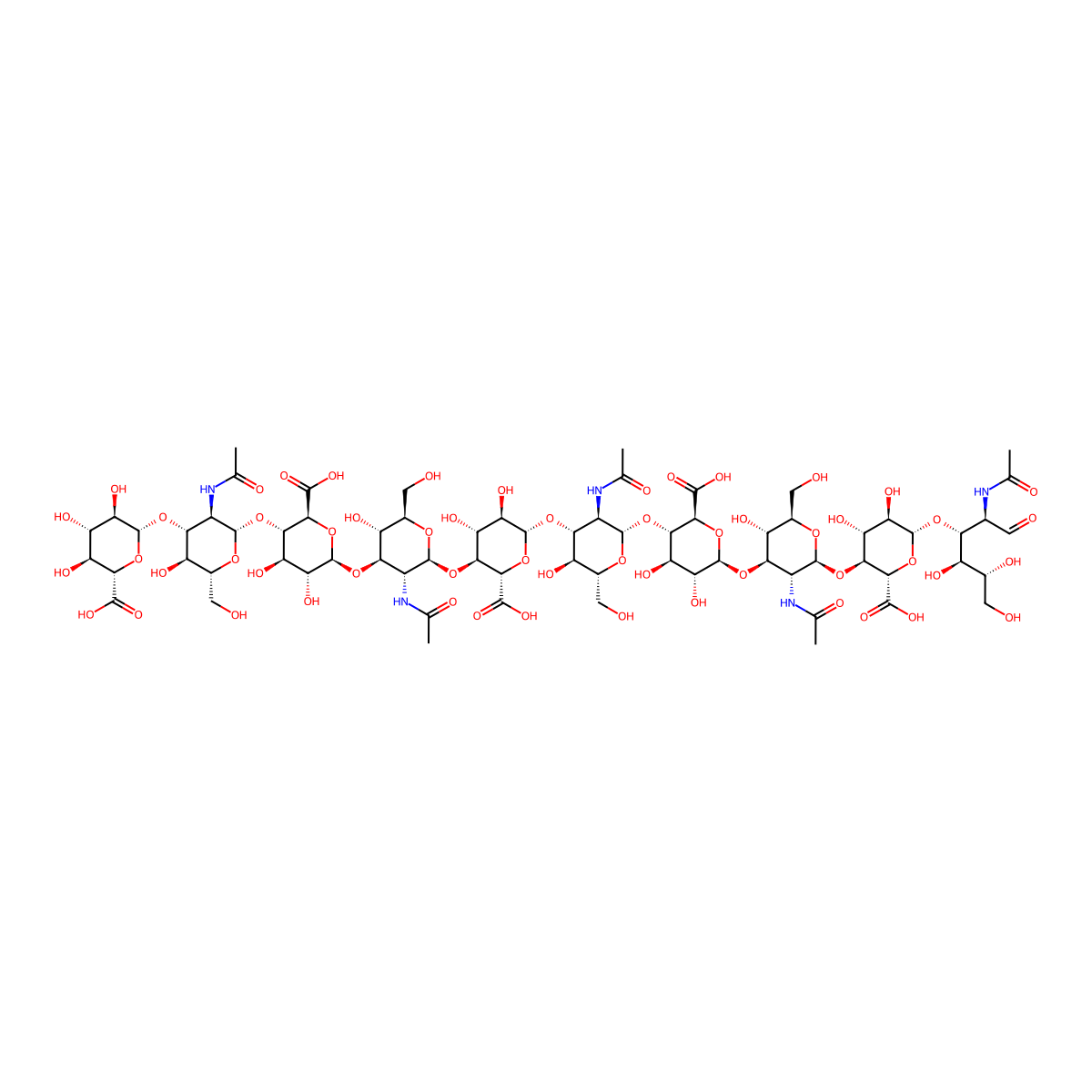 Hyaluronate Decasaccharide molecular structure, CAS 57282-62-9