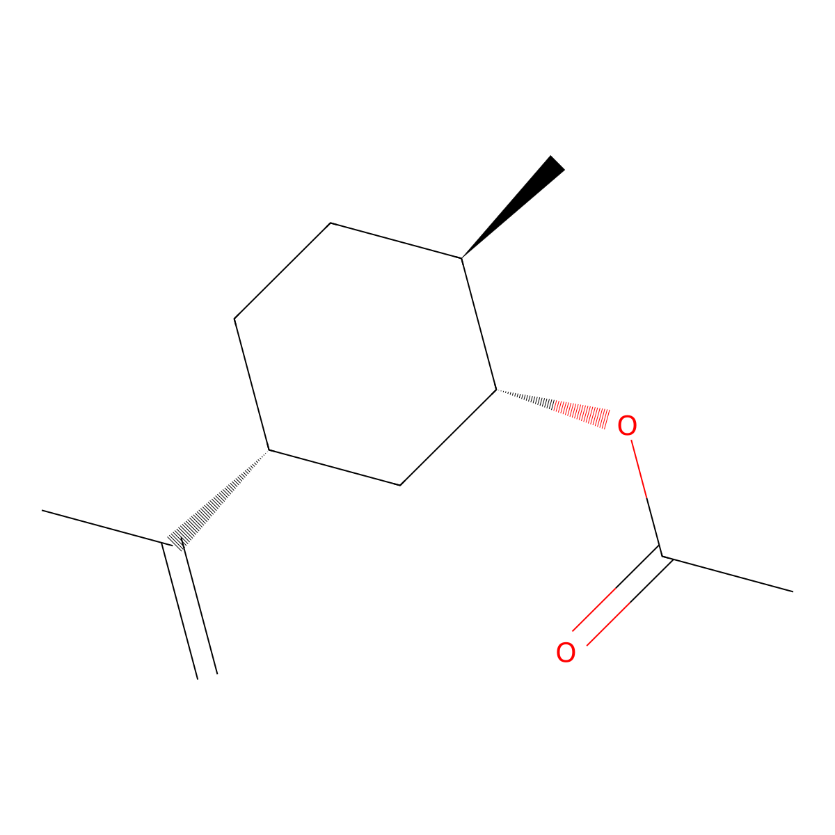 Dihydrocarvyl acetate, (-)- molecular structure, CAS 57287-13-5