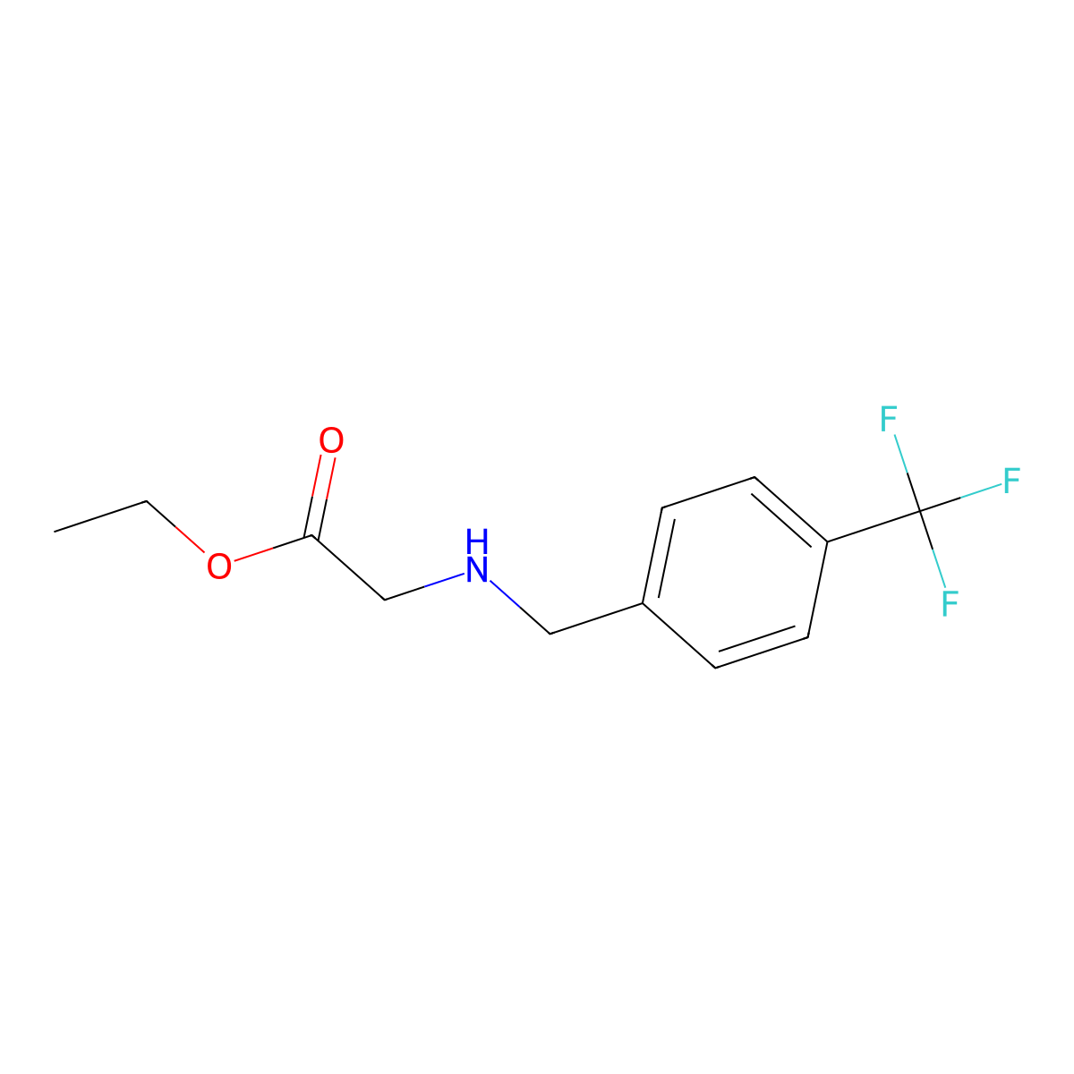 Ethyl 2-({[4-(trifluoromethyl)phenyl]methyl}amino)acetate molecular structure, CAS 572880-56-9