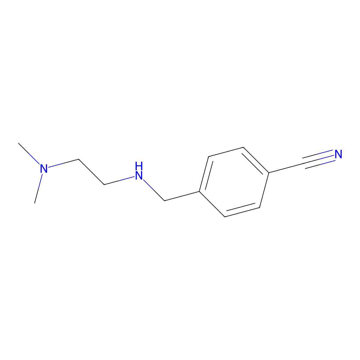 4-(((2-(Dimethylamino)ethyl)amino)methyl)benzonitrile molecular structure, CAS 572881-32-4