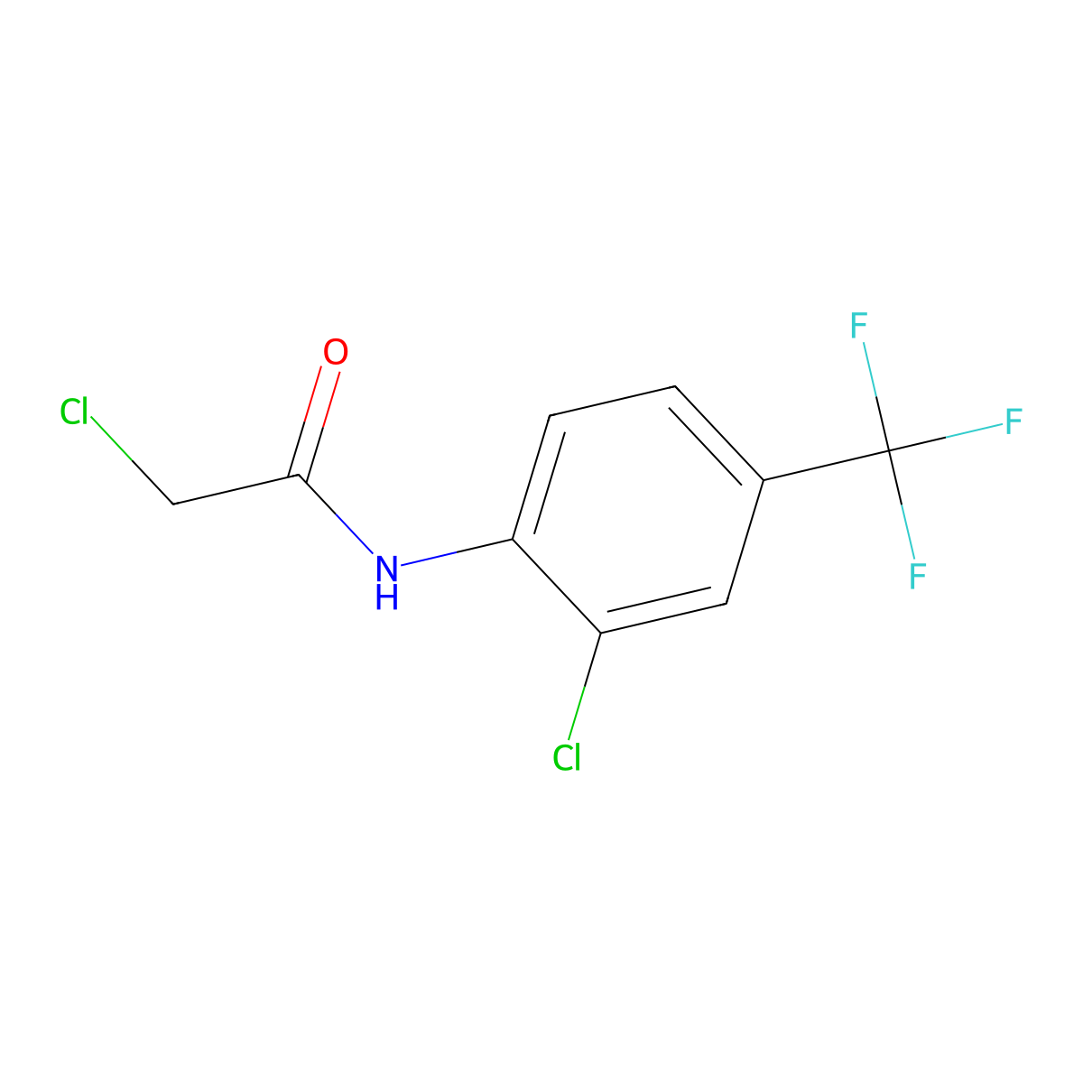 2-Chloro-N-(2-chloro-4-(trifluoromethyl)phenyl)acetamide molecular structure, CAS 572881-38-0