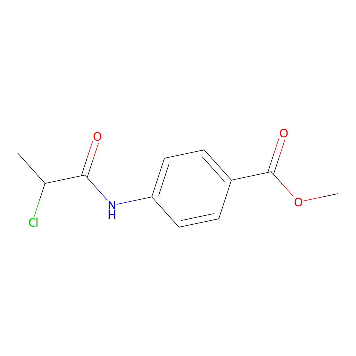 Methyl 4-[(2-chloropropanoyl)amino]benzoate molecular structure, CAS 572881-39-1
