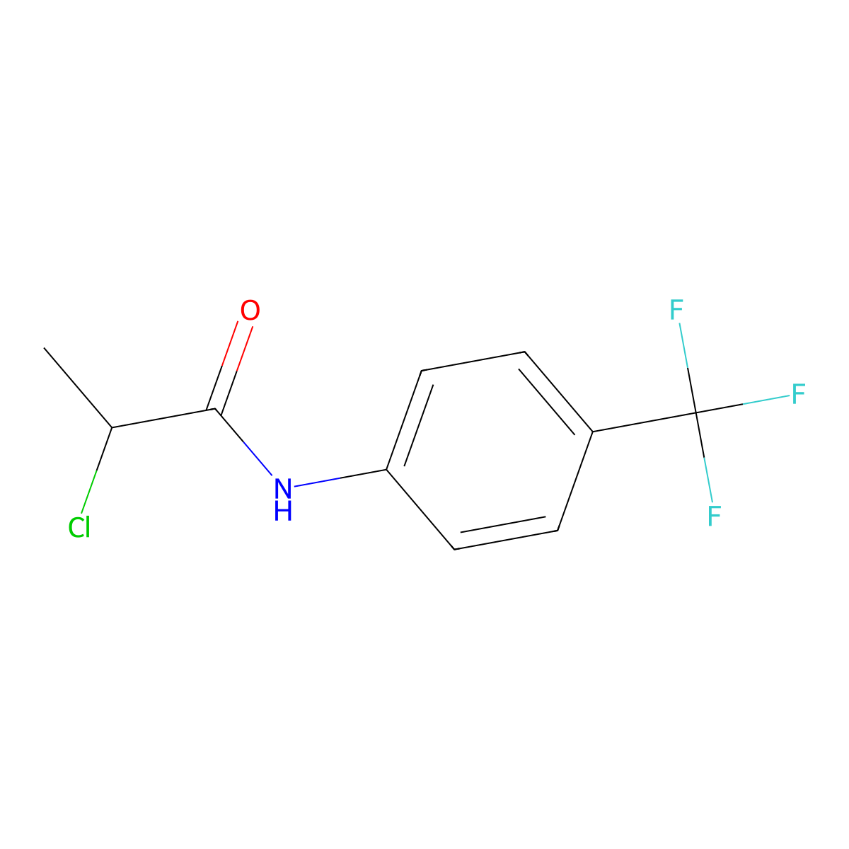 2-chloro-N-[4-(trifluoromethyl)phenyl]propanamide molecular structure, CAS 572881-42-6