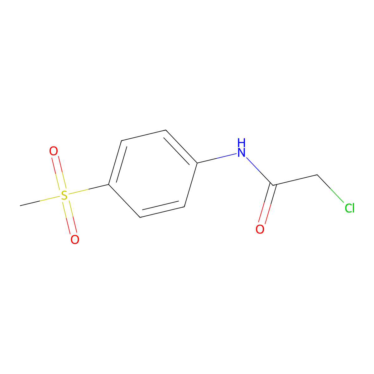 2-chloro-N-(4-methanesulfonylphenyl)acetamide molecular structure, CAS 572882-25-8