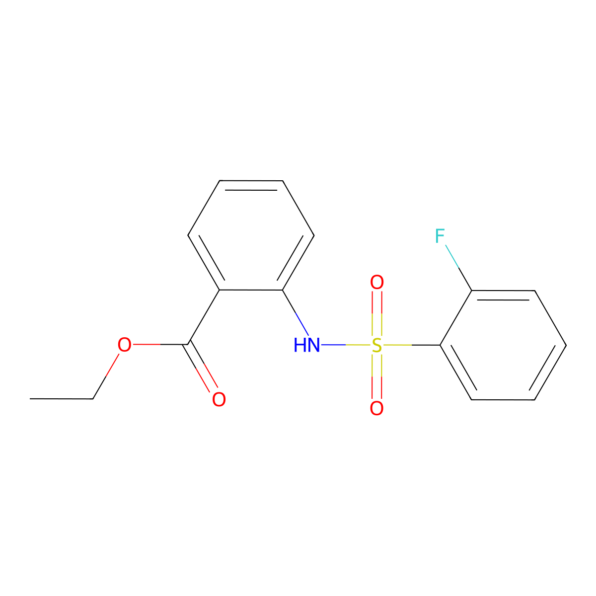 Ethyl 2-[(2-fluorophenyl)sulfonylamino]benzoate molecular structure, CAS 572884-46-9