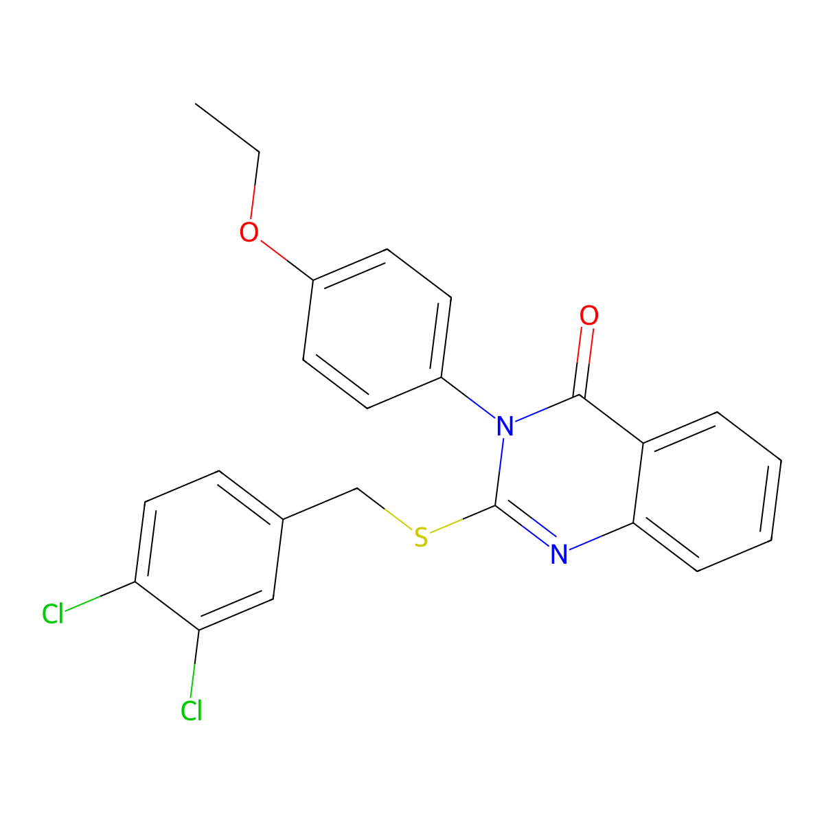 2-((3,4-Dichlorobenzyl)thio)-3-(4-ethoxyphenyl)-4(3H)-quinazolinone molecular structure, CAS 572885-94-0