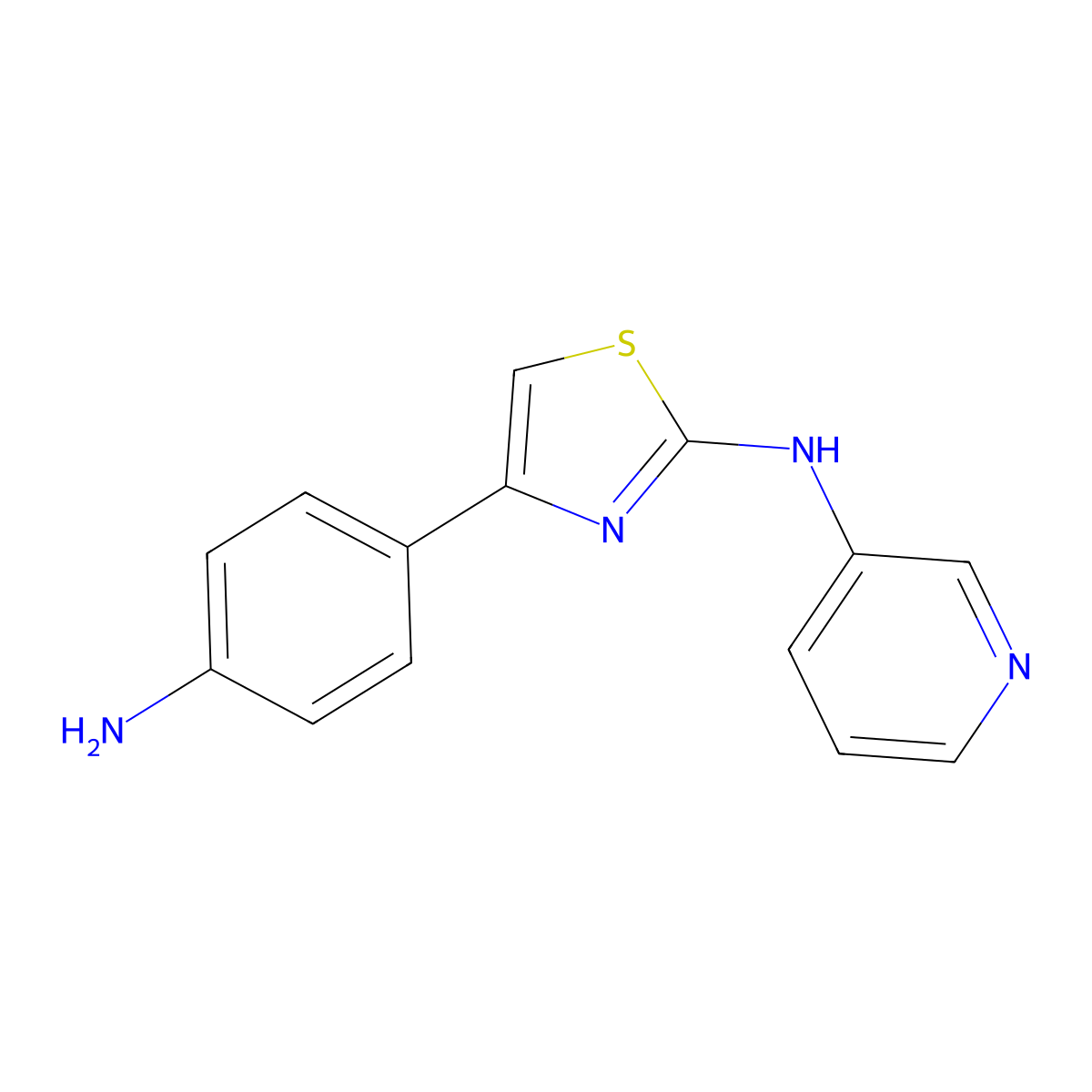 4-(4-aminophenyl)-N-(pyridin-3-yl)thiazol-2-amine molecular structure, CAS 572889-21-5