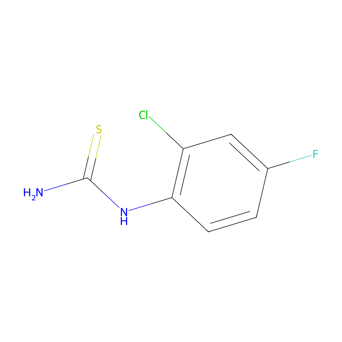 1-(2-Chloro-4-fluorophenyl)thiourea molecular structure, CAS 572889-28-2