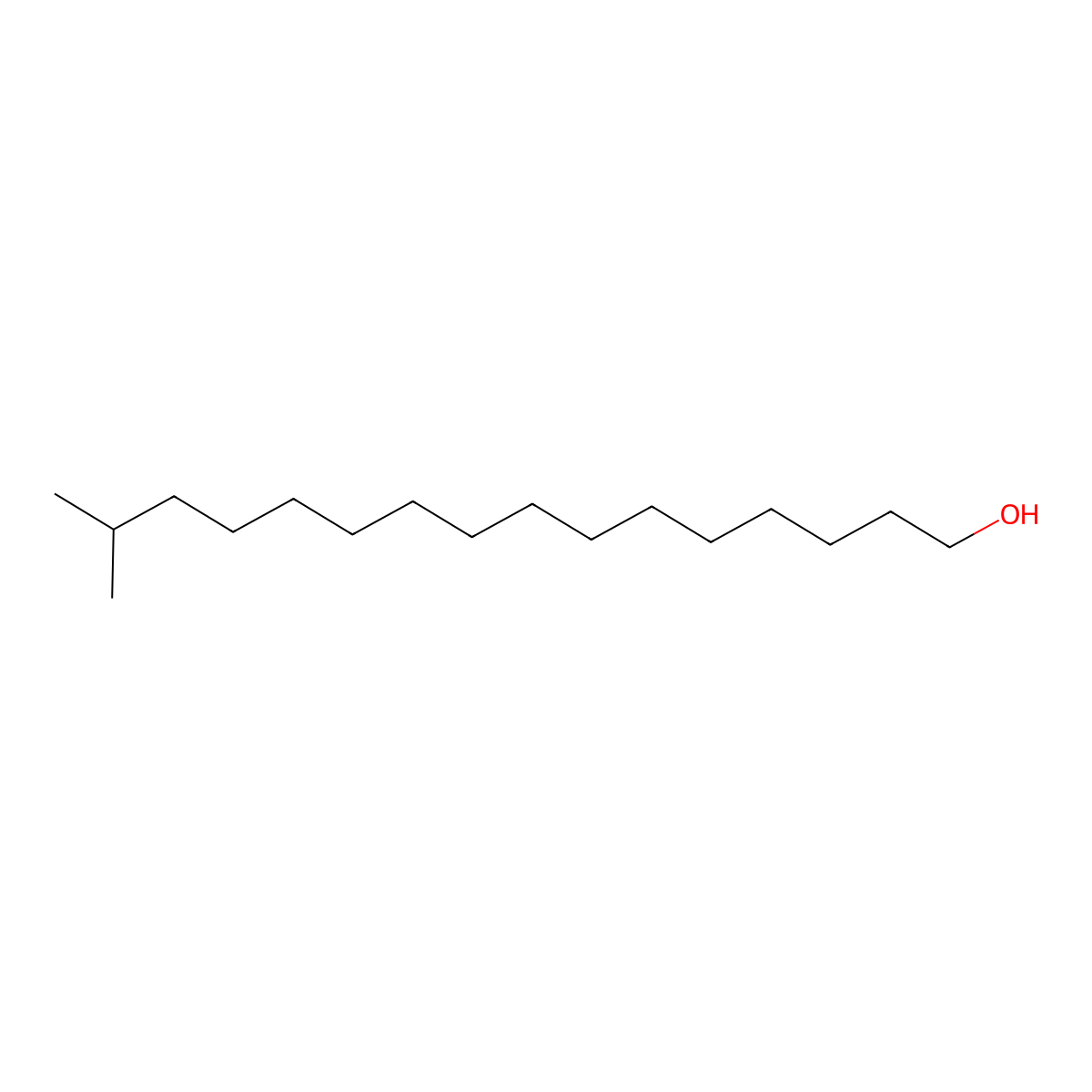 Isoheptadecanol molecular structure, CAS 57289-07-3