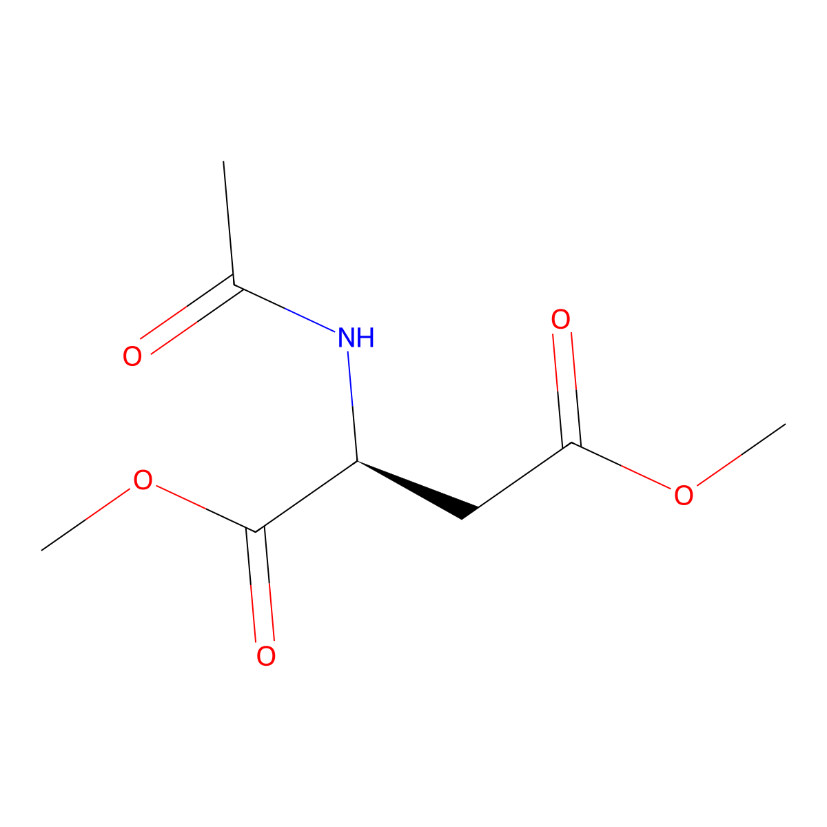 L-Aspartic acid, N-acetyl-, dimethyl ester molecular structure, CAS 57289-64-2